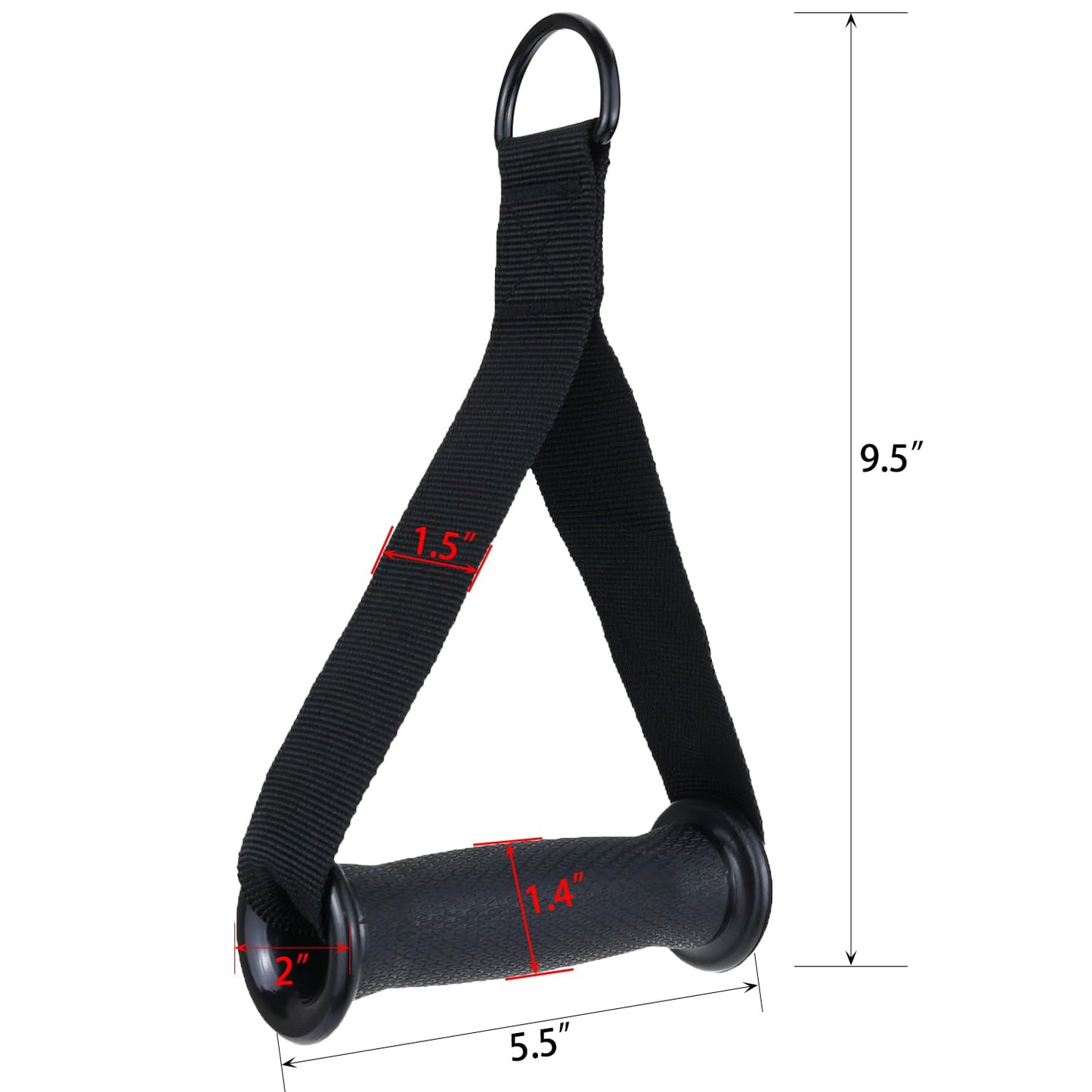 Exercise Handles for Resistance Bands & Cable Machines – Heavy-Duty Non-Slip Padded Grips for Strength Training, Home Gym, and Rehabilitation (Black)