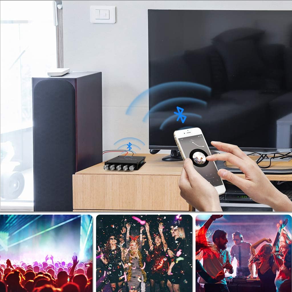 ZK-TB21 2.1CH 50W 2 +100W Bluetooth5.0 Bluetooth Audio Amplifier Board, x Subwoofer Power Amp with Treble and Bass