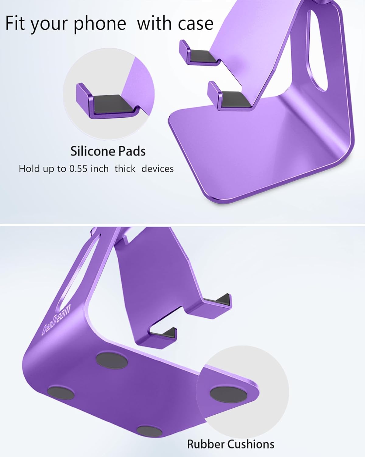 CreaDream 15 14 13 12 11 Adjustable Cell Phone Stand, Phone Stand, Cradle, Dock, Holder, Aluminum Desktop Stand