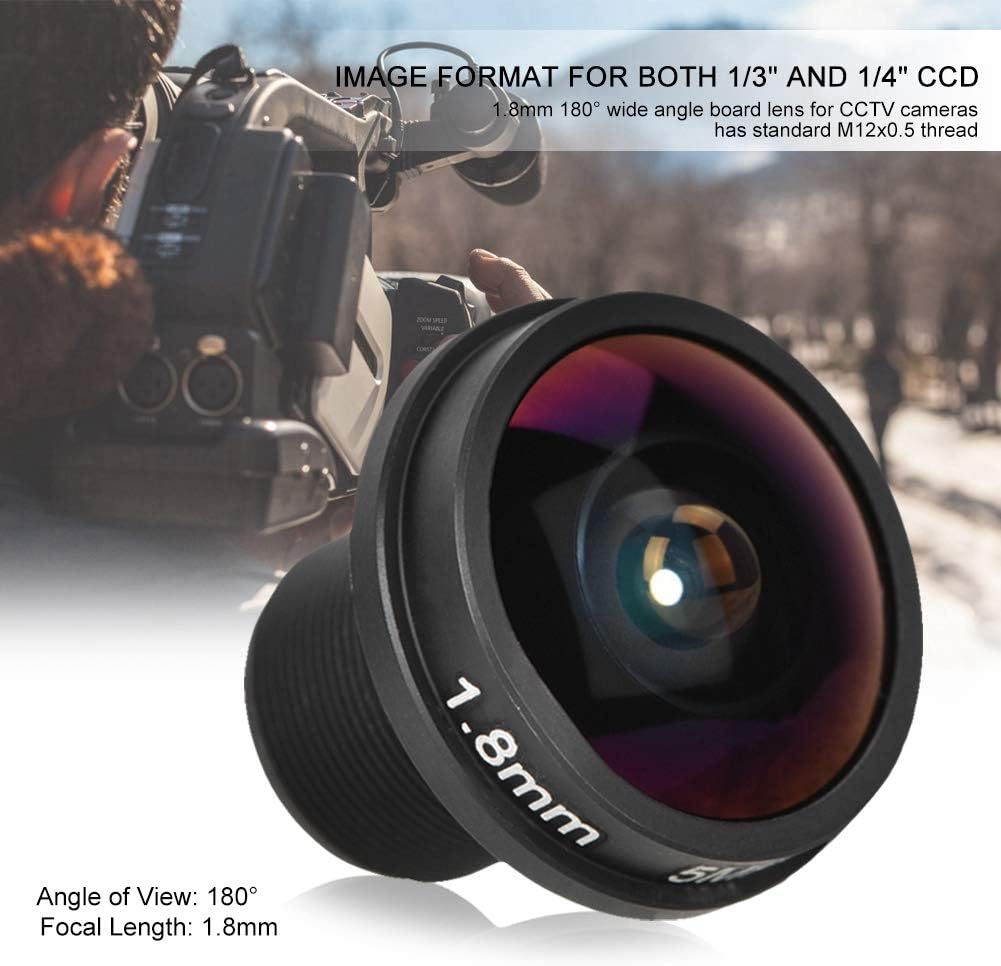 T angxi 1.88mm 5MP 180 M12x0.5 1/3inch 1/4inch Chipsets/with F2.0 Mini Fisheye Camera Lens, HD Wide Angle Thread CCTV