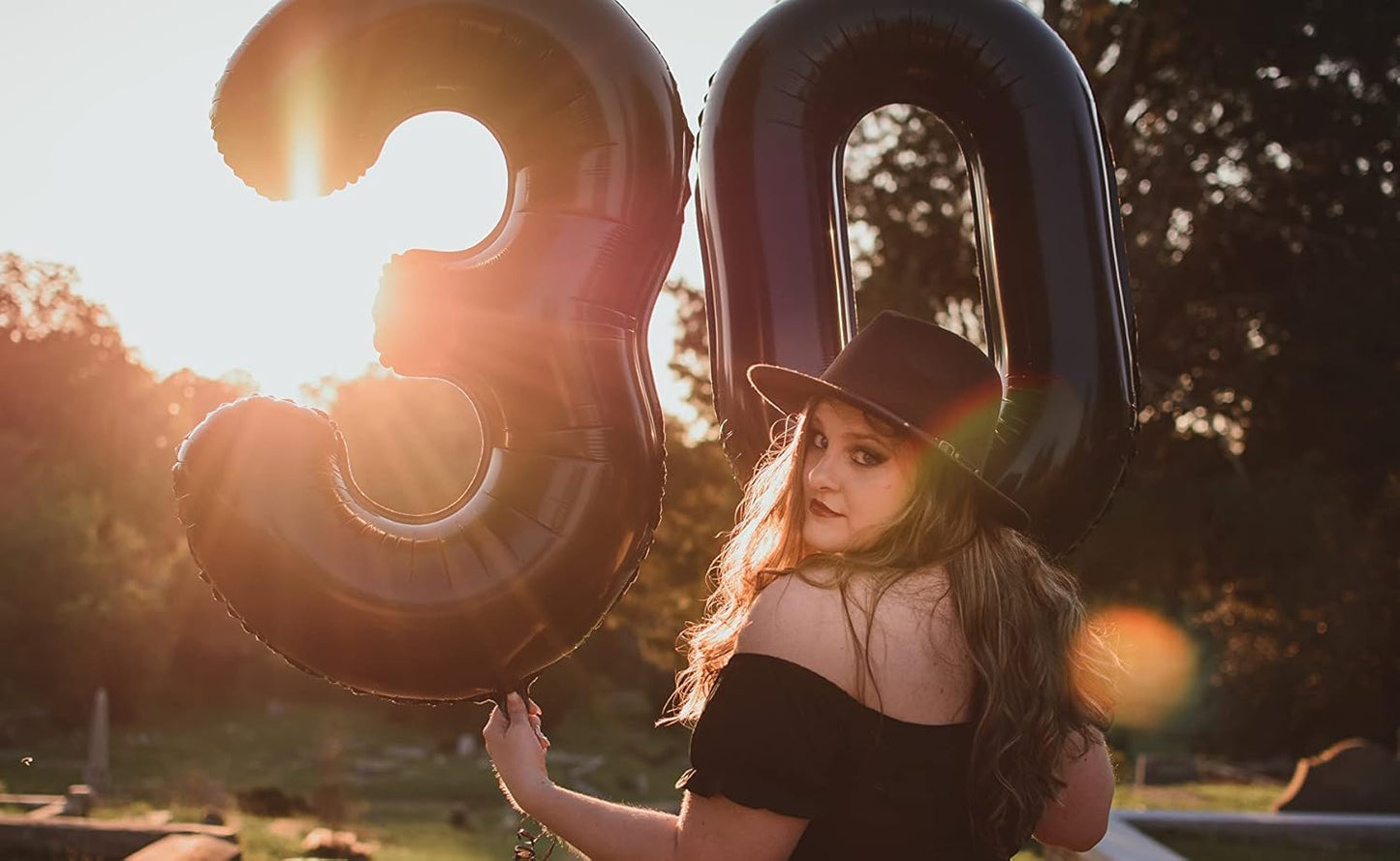 Number 0 Balloons - 40 Inch Black Birthday Balloons for Celebrations & Events | Perfect for Milestones