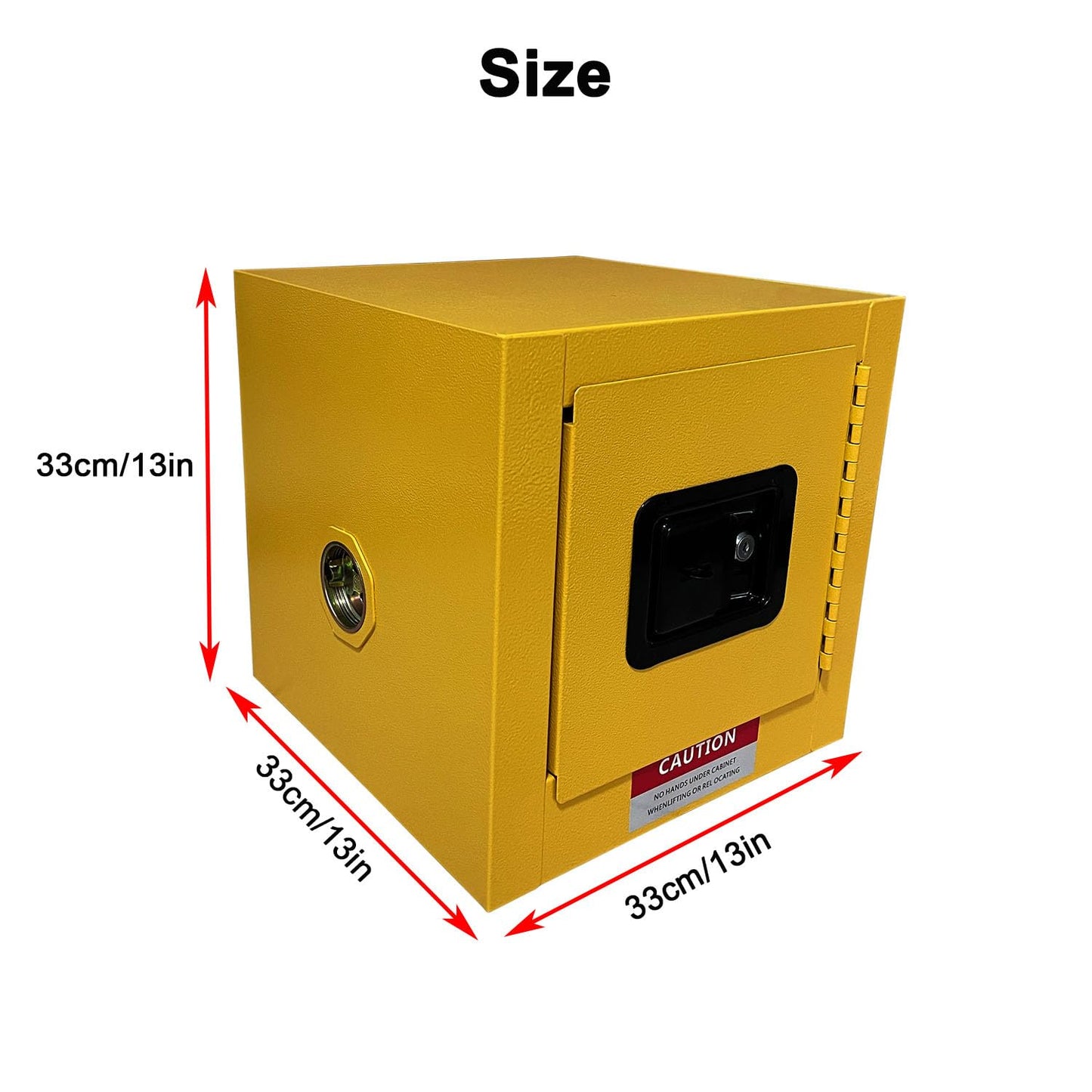 koxuyim Hazardou Industry Safety Cabinet, 13"x13"x13" Galvanized Steel Flammable Liquid Fireproof Cabinet,Cold-Rolled and Galvanized Steel Fire Cabinet, for Commercial Industrial Home Use, Yellow