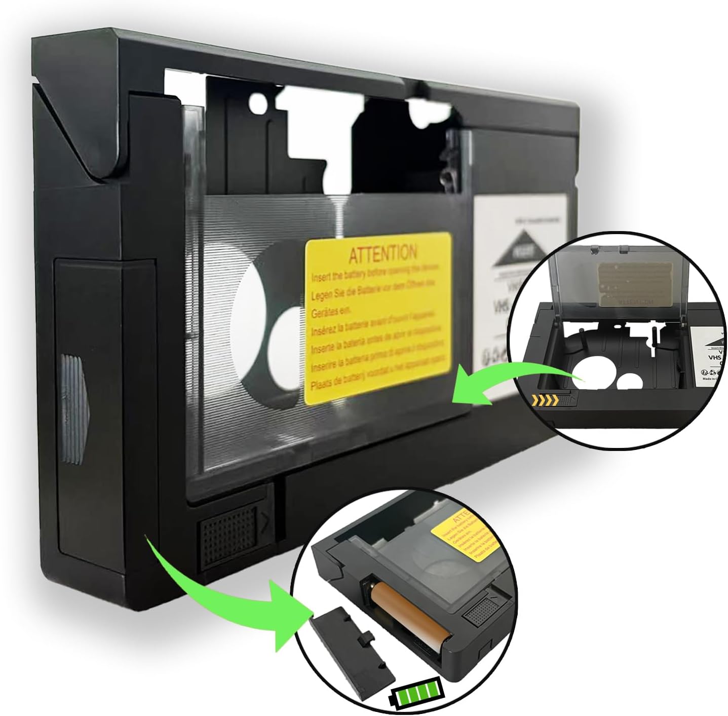 BECBOLDF Cassette VCA115 Hi8, 8mm, VHS-C to VHS Motorized Adapter - Tape Converter for Playback on Standard Players.
