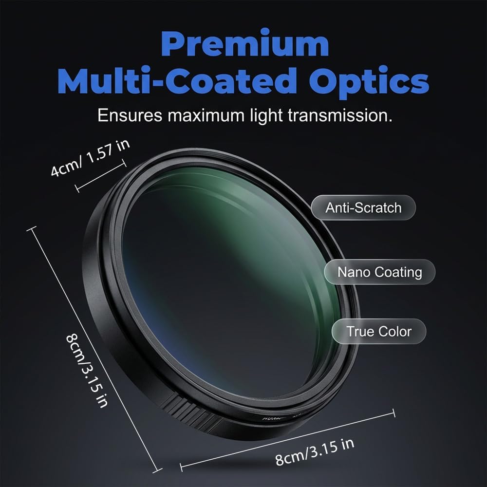Generic 2026 Magnetic CPL Phone Camera Filter Kit, New Quick Mount Polarizing Filter, Upgraded Anti Glare Filters