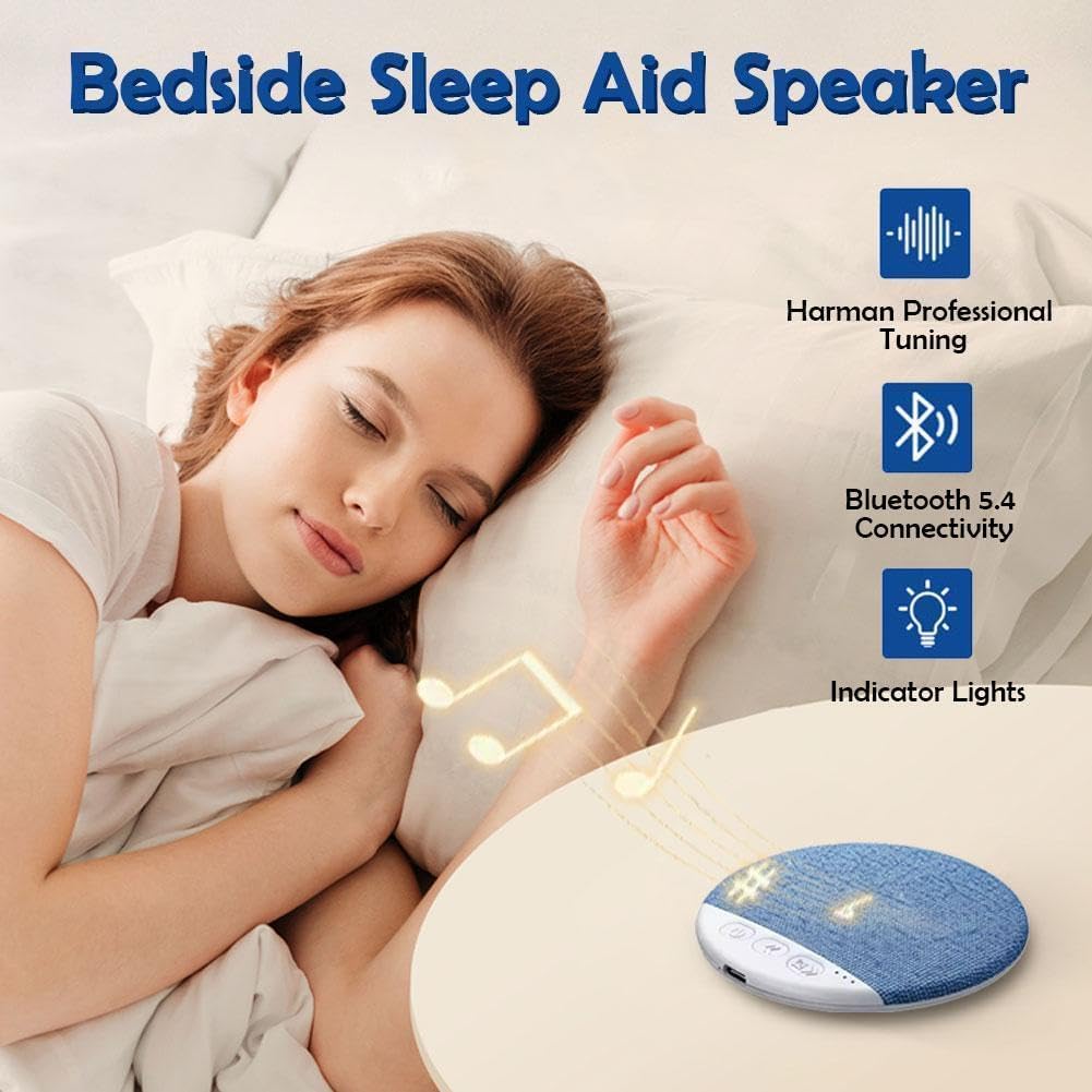 Vimilove 2026 New Sleep Pillow Speaker, Bluetooth Pillow Speaker with White Noise Timer Wireless Sleep Aid with Stereo