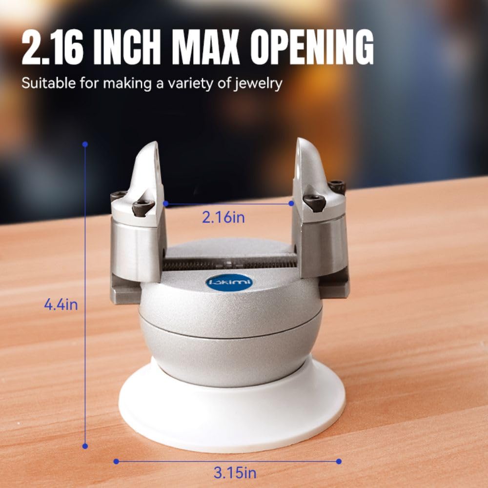 Lakimi Ball Vise - 3 Inch Engravers Vise with Self-Centering Jaw, Rotational Brake, 360° Rotation, 78 pcs Engraving Setting Tool Accessories, Stainless Steel A04C