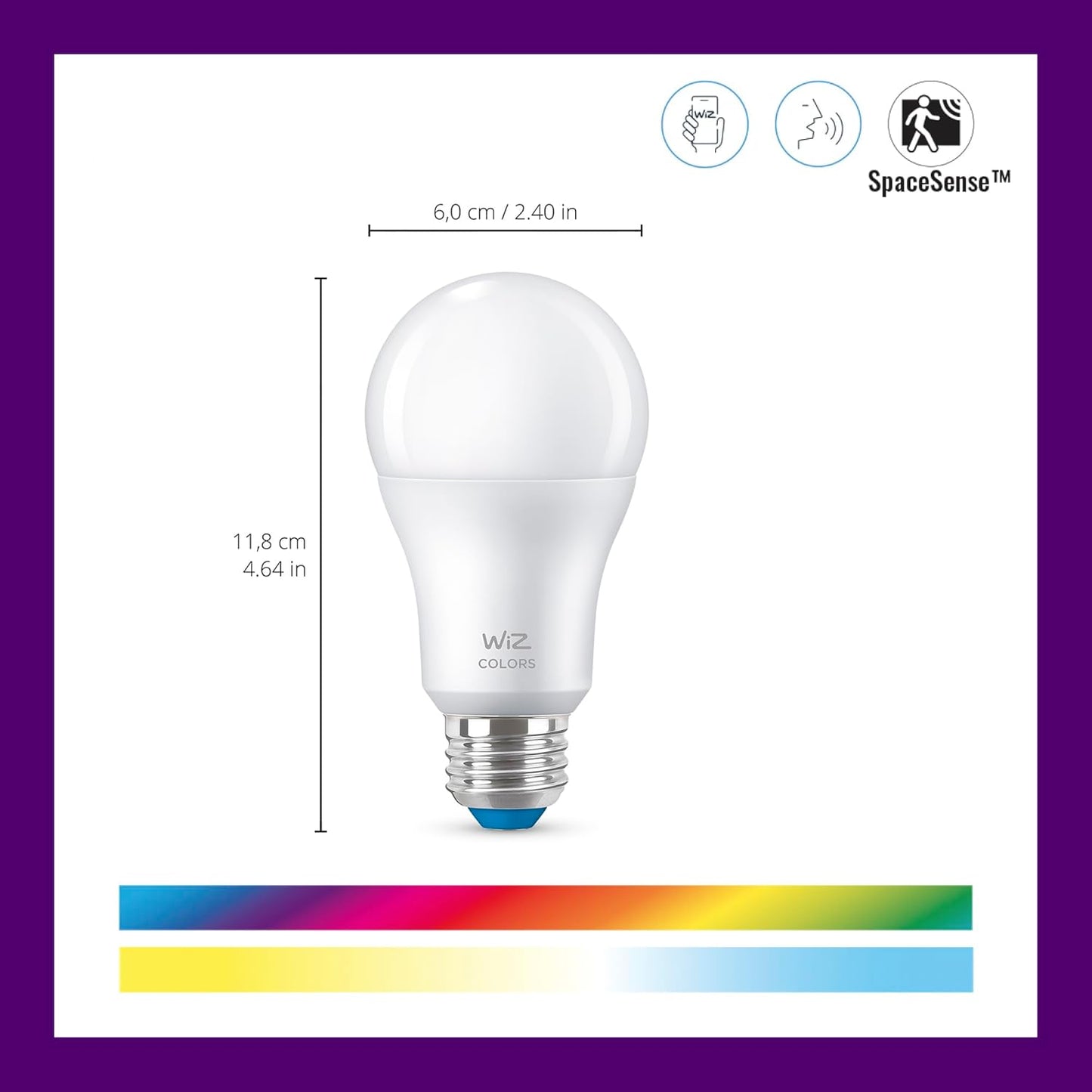 WiZ Connected 1080p 60W A19 Bulb Pack 3 WiZ Home Monitoring Starter Kit Includes Indoor Security Camera, HD Video