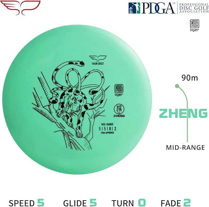 Yikun Stable Midrange Disc Golf Disc - 165-176g Glow-in-The-Dark & Standard Options | Reliable Flight for Outdoor Sports & Games | PDGA Approved (Color May Vary)