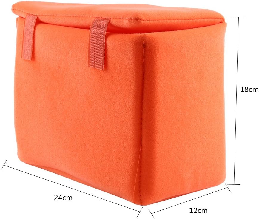 DSLR Camera Insert Bag - Padded Inner Case for Secure Storage (Orange)