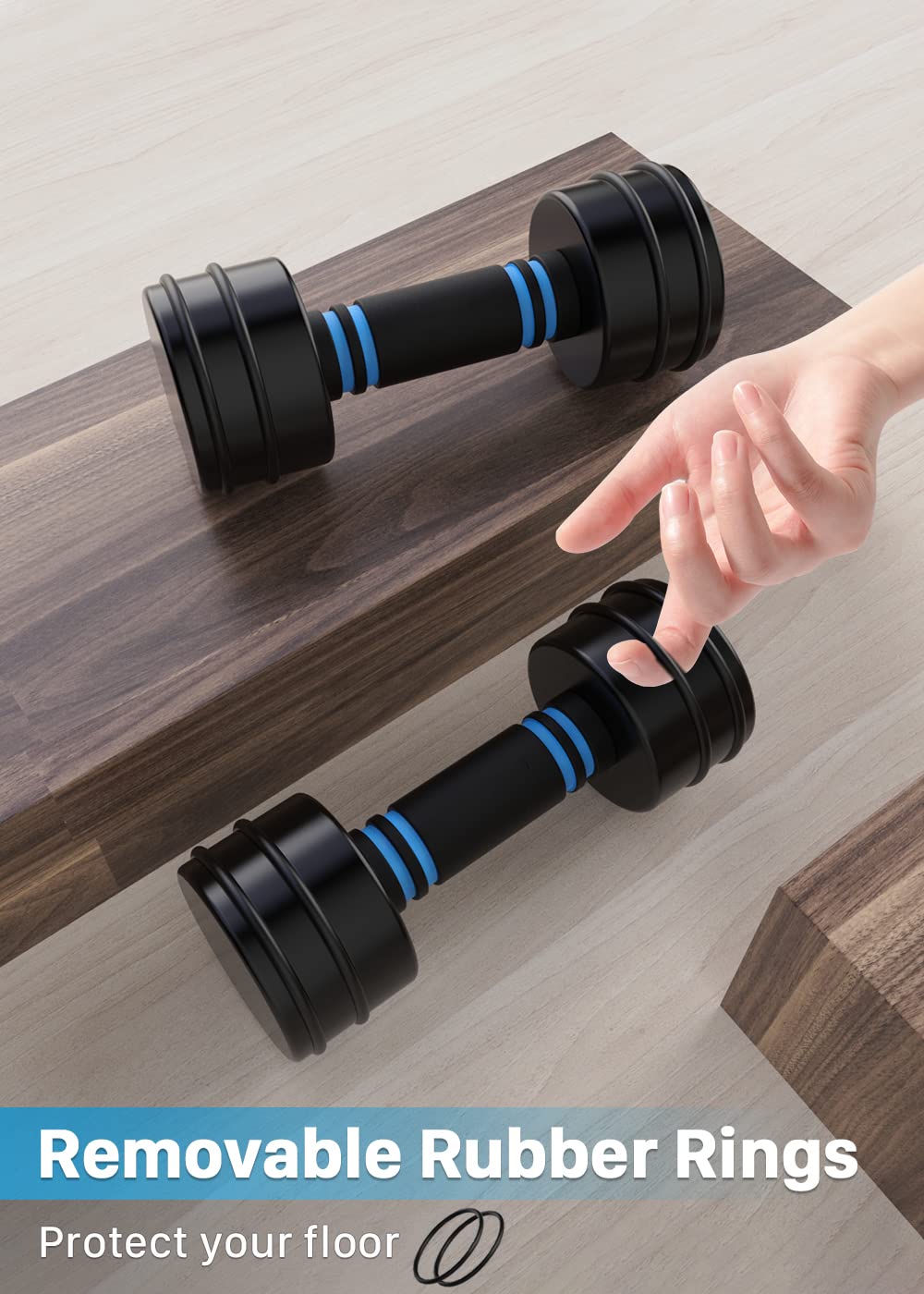 Northdeer Hand Weights Set 5lbs Pair (3lbs/4lbs/5lbs) Adjustable Black Coated Weight Set with Foam Handles Home Exercise Gym Workout for Women, Youth (5lbs×2)