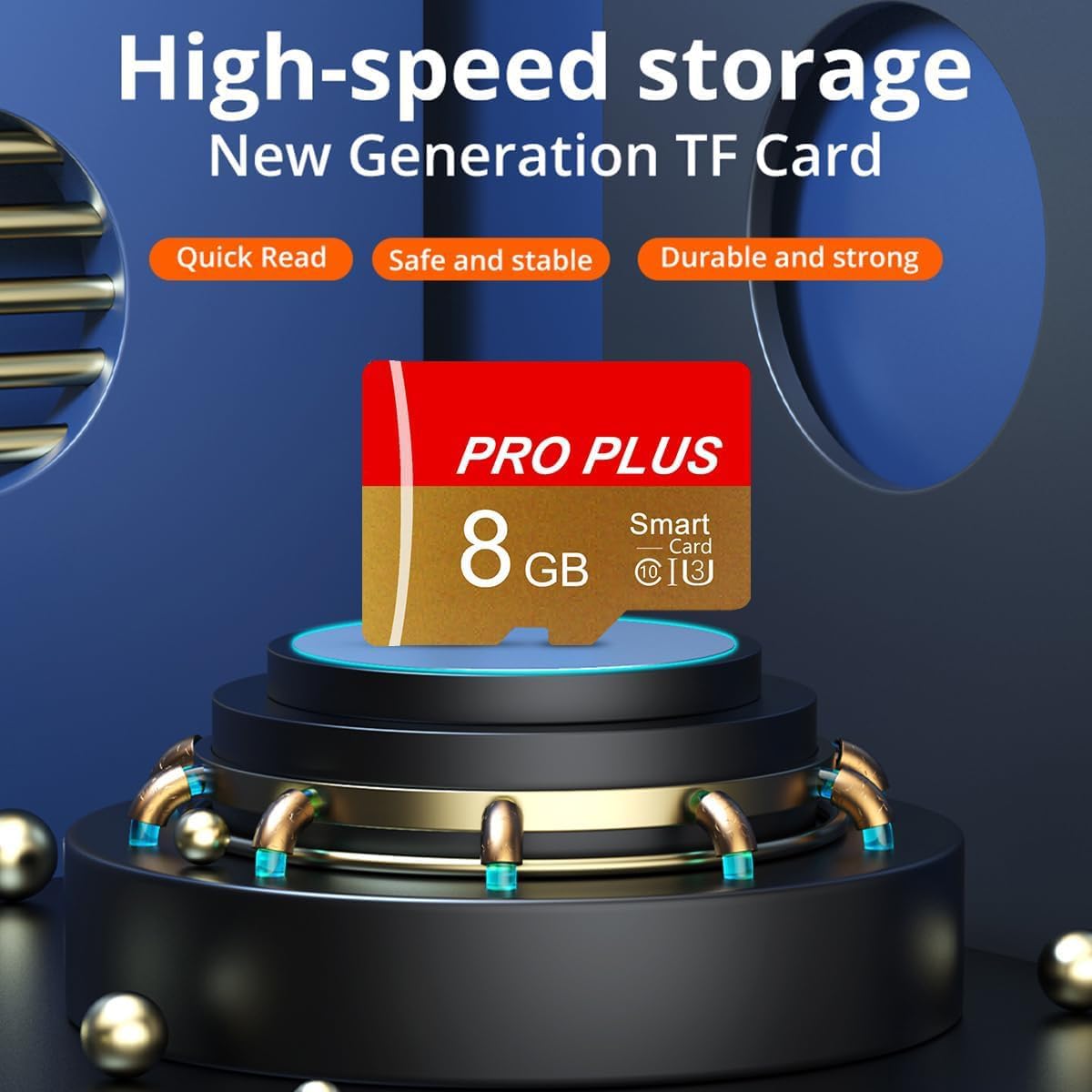 Yicunxin 8GB C10 A1 (8, TF Card with Adapter, High Speed Memory Card, UHS-I Memory TF Card for Tablet/Mobile