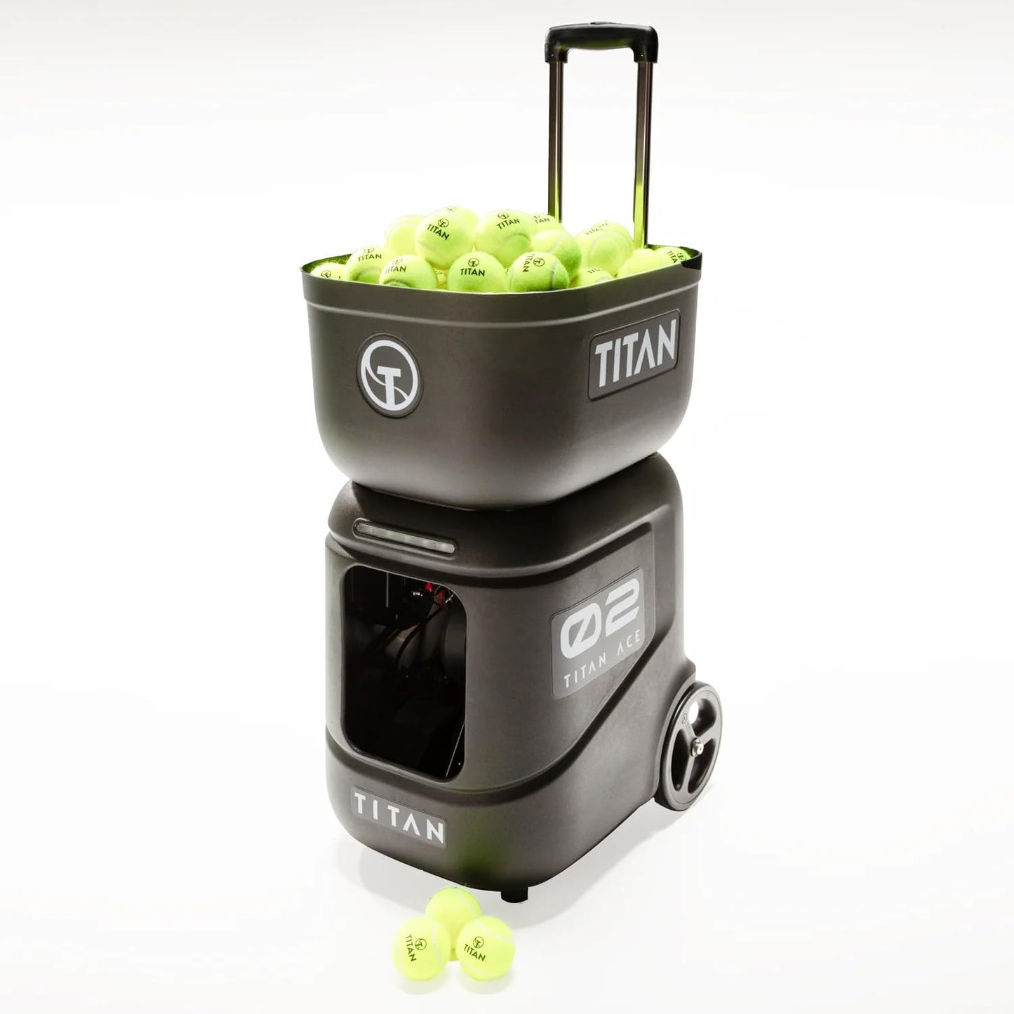 Titan ACE Tennis Ball Machine for Coaches & Mobile Players | 150 Ball Capacity, Lightweight 39 lb Design with Invertible Hopper, Free App Control