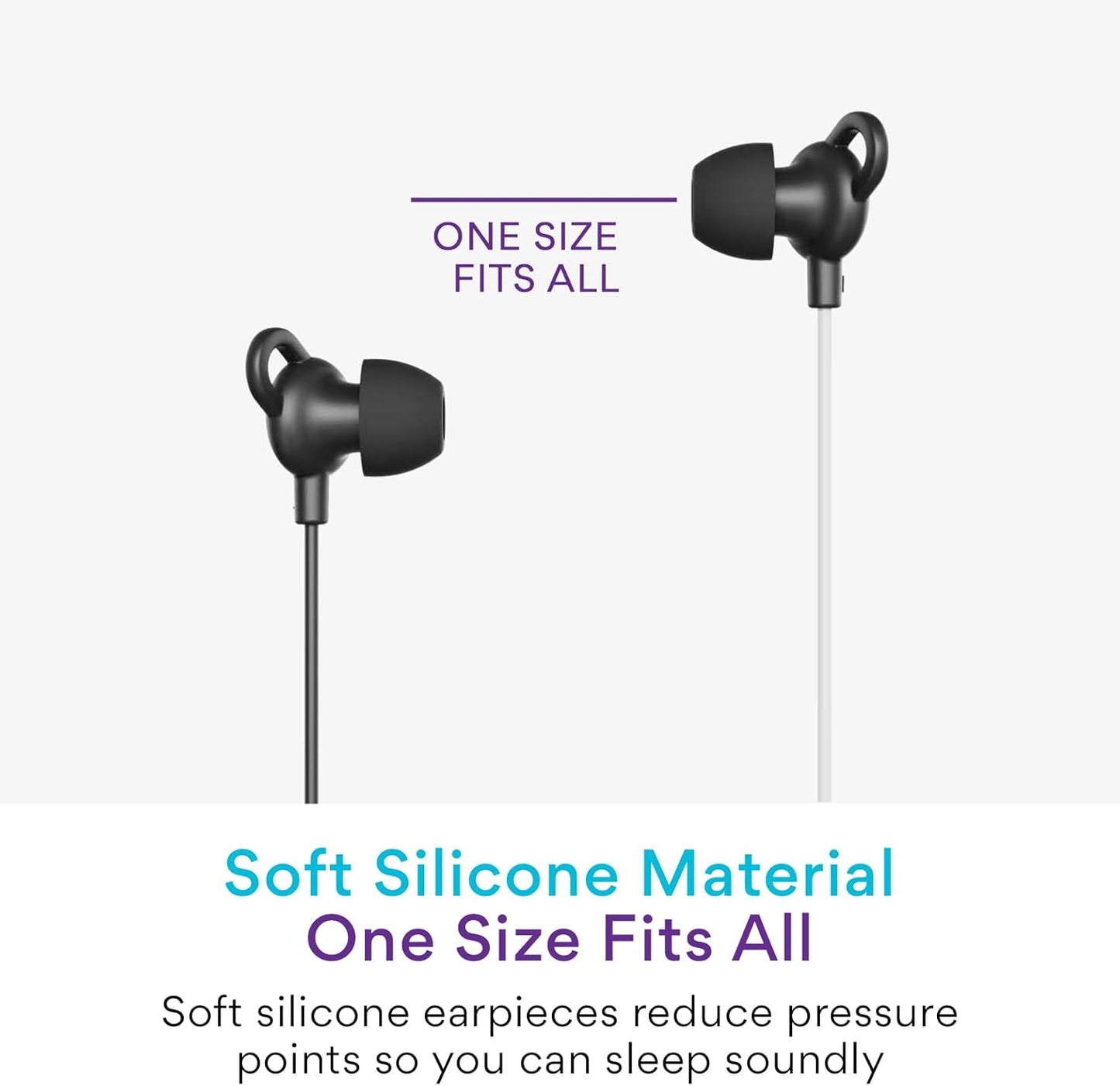 MEE audio SleepTones USB-C Wired Sleep Earbuds for Side Sleepers with Lightweight Low-Profile Silicone Earpieces, Noise
