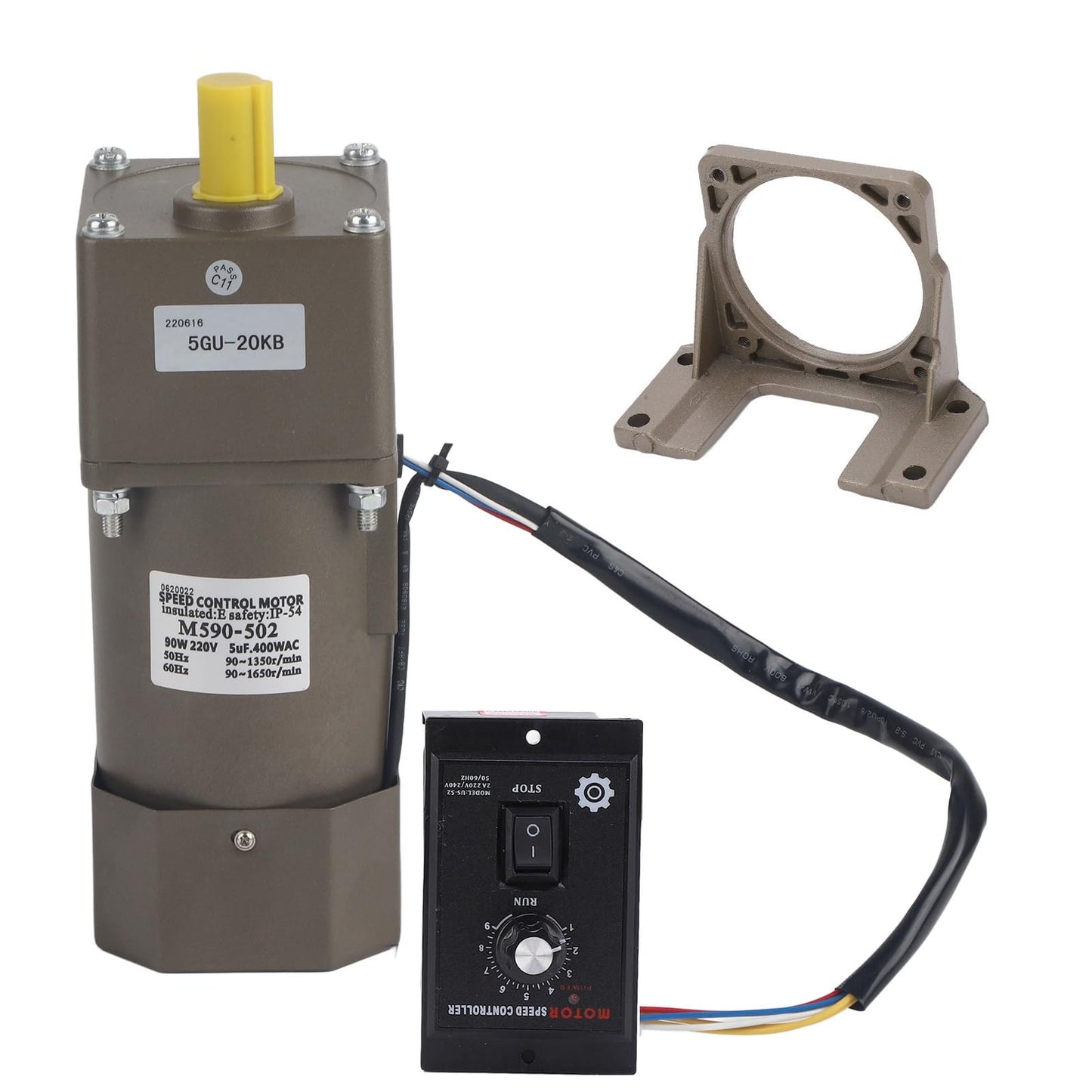 M590-502 Metal Gear Motor Single Phase Adjustable Speed Reducer Stepless Inverter Speed Motor(20K)