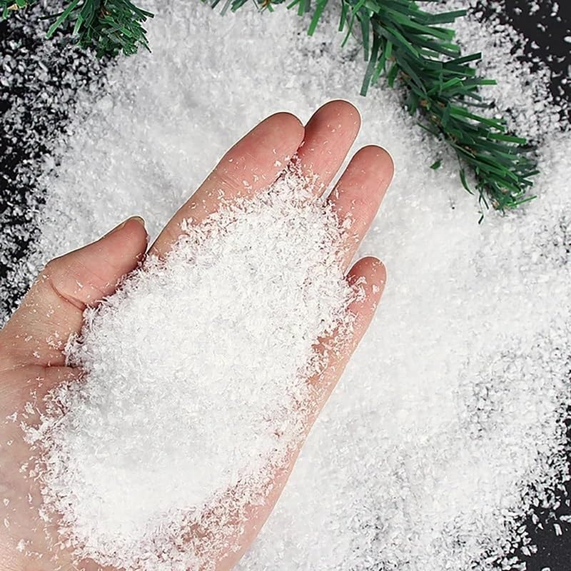 Skiennix Christmas Fake Snow | Sparkling White Artificial Flake Powder for Holiday Decor - 50g