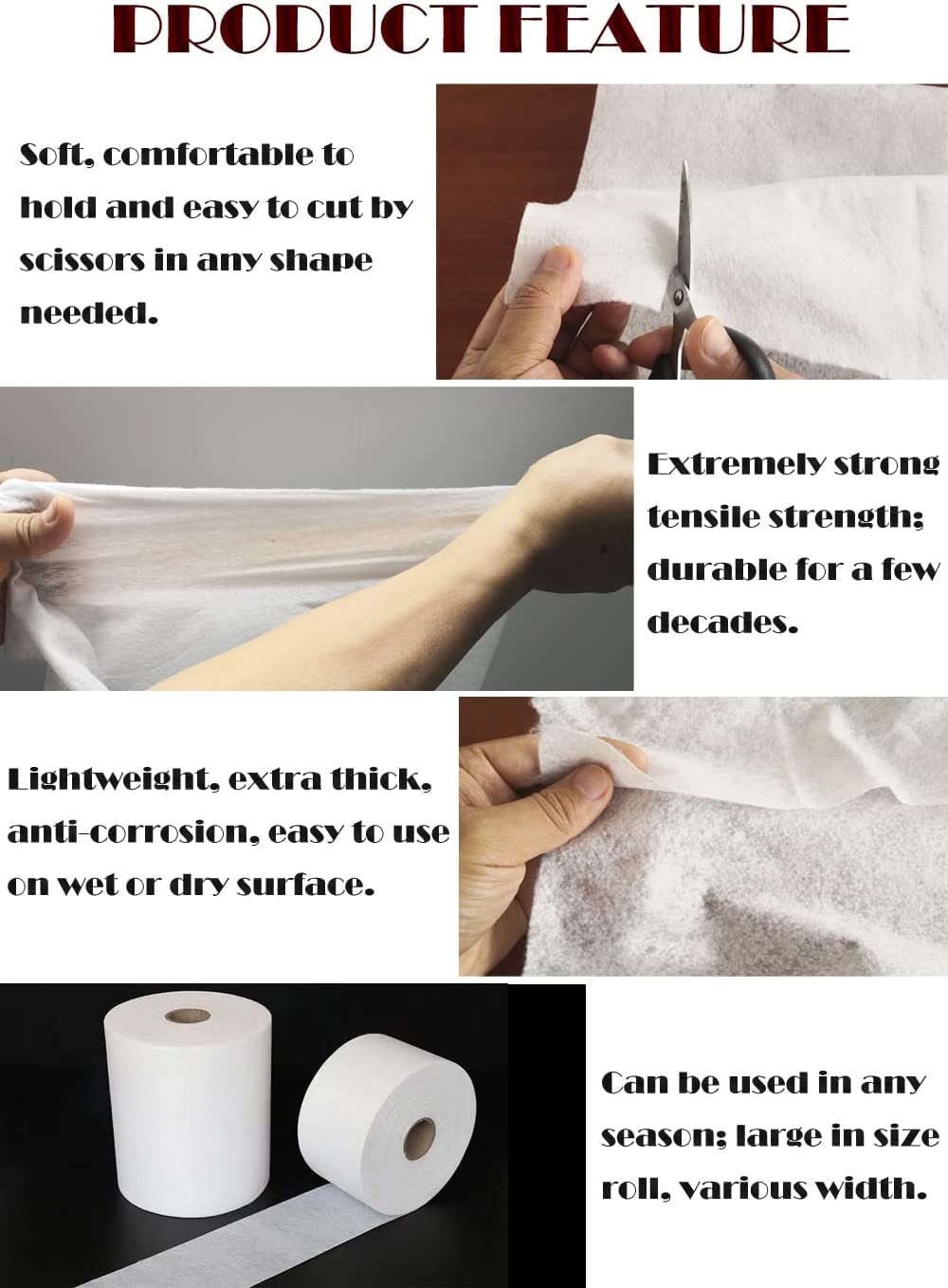 LLPT Waterproofing Membrane Anti-Fracture Fiberglass Fabric Tape 6 Inch x 82 Feet Water Barrier Tape Roll for Tile Wall Bathroom Shower Pan Curb Seam Niche Floor Crack (FWR150)