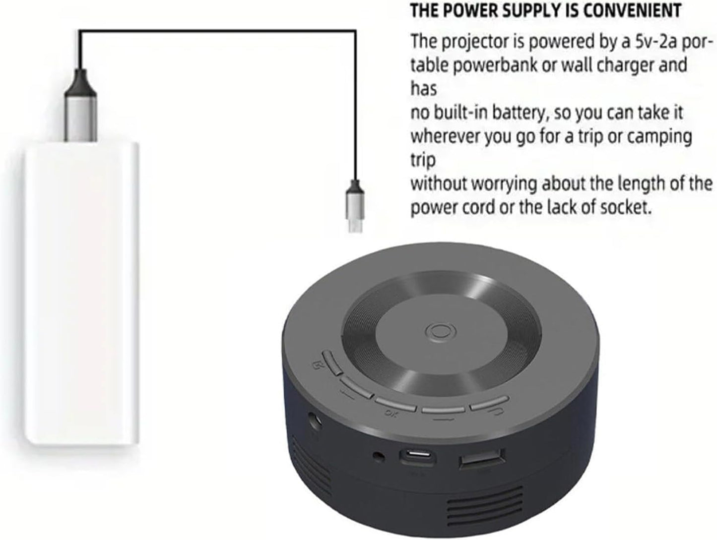 Ejoyous 1080p Mini Projector, Portable Small Video Projector Home Theater LED Movie Projector with Same Screen Function