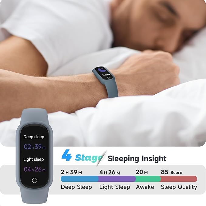 Fitness Tracker Watch with Heart Rate/Sleep Tracker/IP68 Waterproof, Activity Tracker with Pedometer Step Counter, Health Watch for Women Men with 14 Sports Compatible Android iOS, Slate Gray