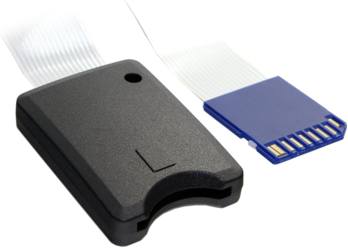 JSER 25cm Standard SD SDHC Male to SD Female Extension Memory Card Kit Soft Flat FPC Cable Extender Compatible for GPS