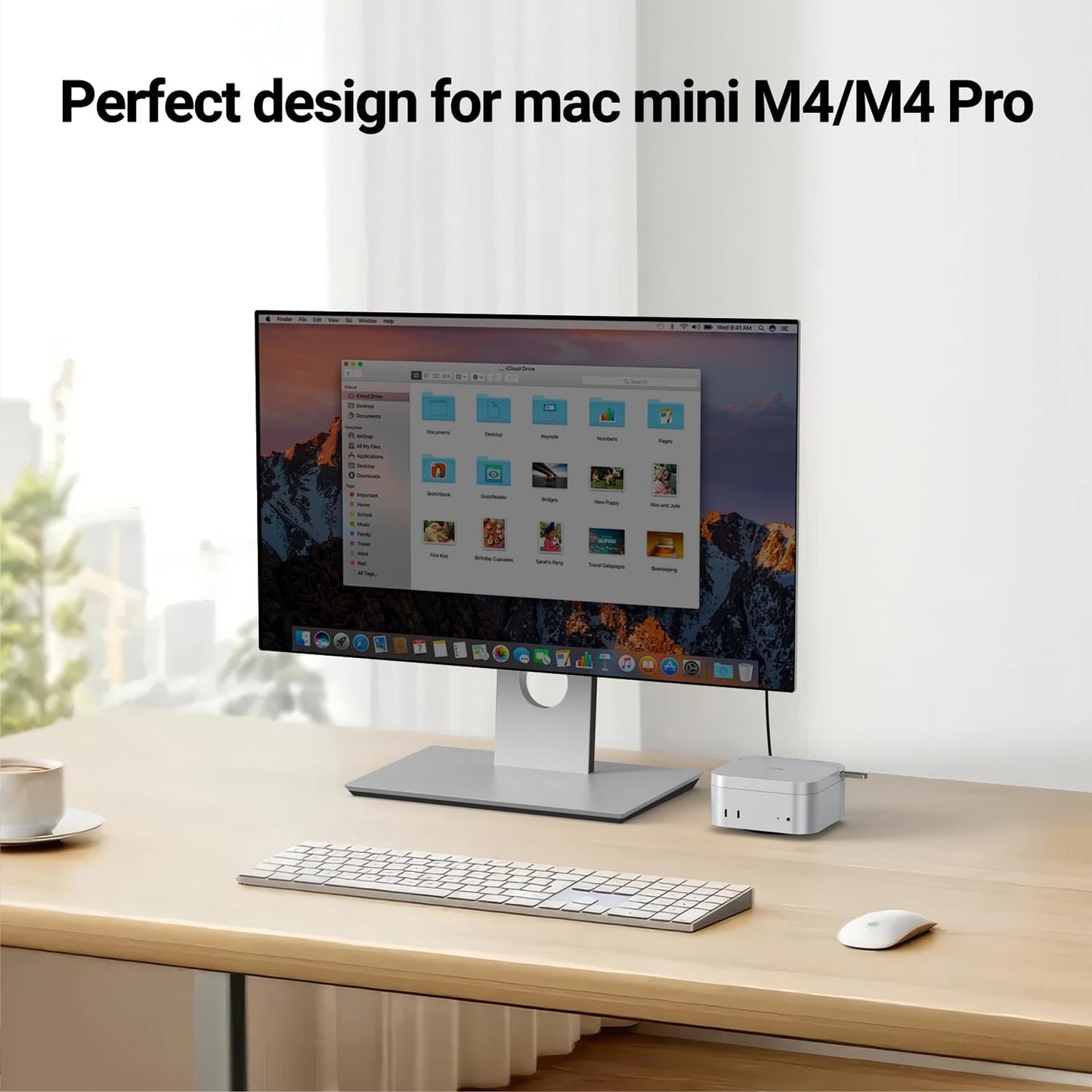 JESWO 6-in-1 M4 4K@60Hz 3 3.0 M4/M4 USB-C Dock for Mac mini HDMI, USB C Hub Multiport Adapter with USB C to HDMI, USB