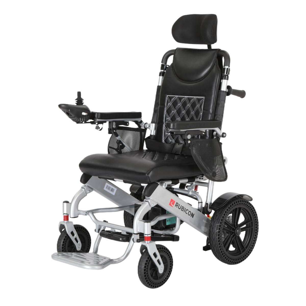 Rubicon DX11 - Reclining Foldable Electric Wheelchairs for Adults - Longest Range 25 Miles of Freedom: Airline Approved Deluxe Electric Wheelchair with Dual 12AH Lithium Batteries, 600W Motor (Model7)