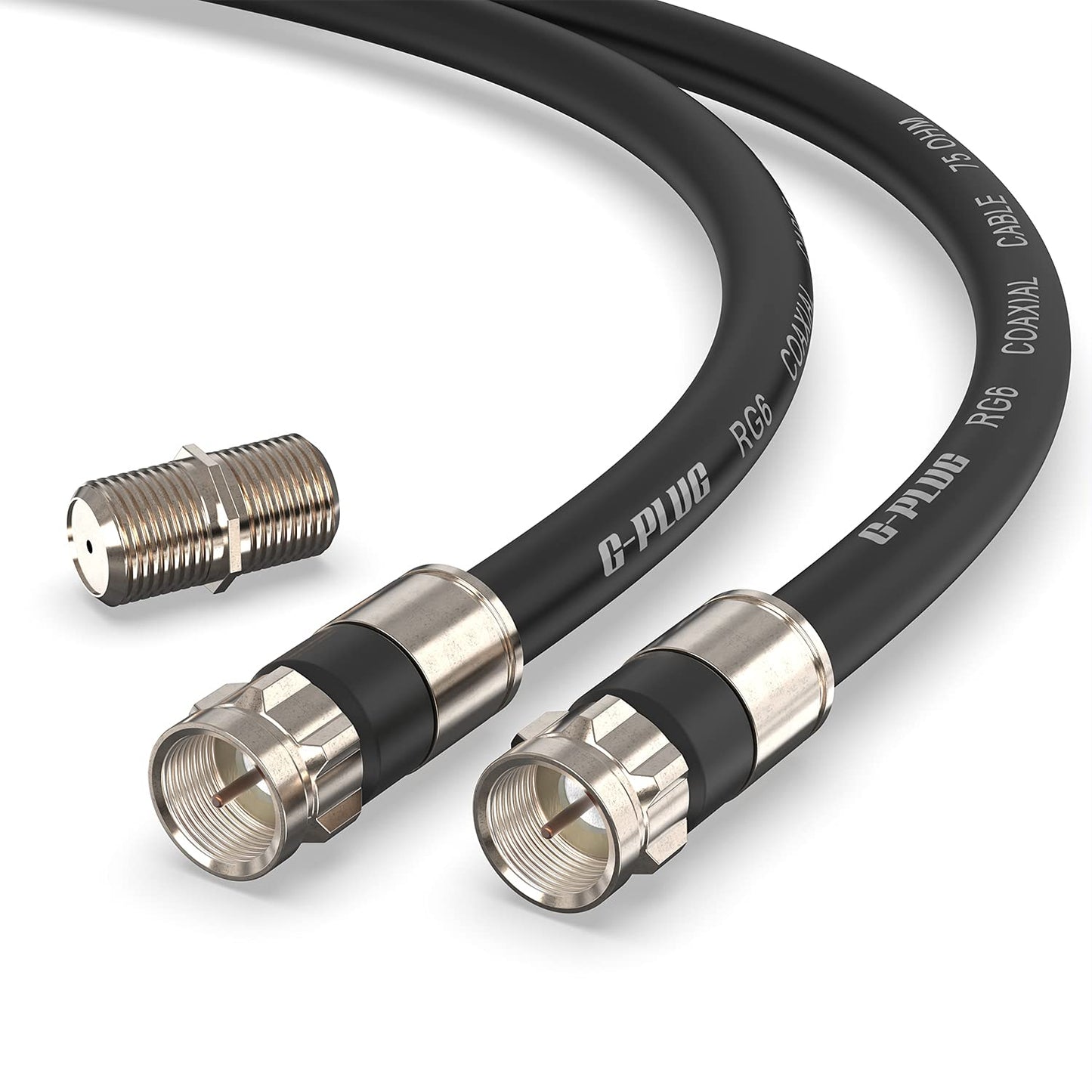 50FT RG6 Set G-PLUG Coaxial Cable Connectors - High-Speed Internet, Broadband and Digital TV Aerial, Satellite Sky