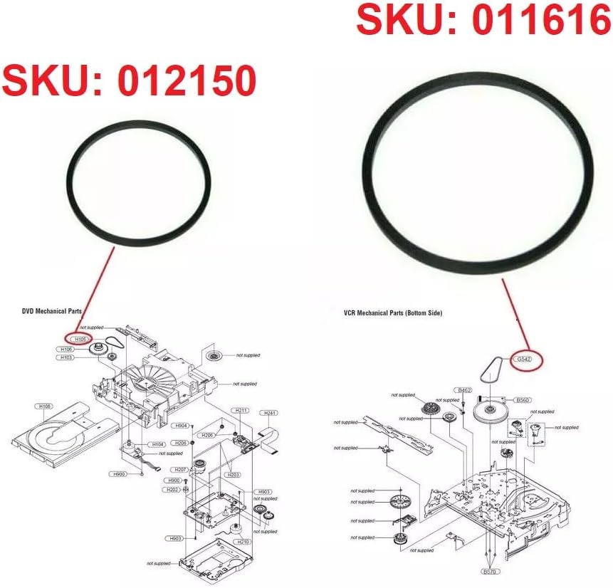 Generic Cassette CD Rubber & VCR Mechanism Rubber Belt Kit Compatible with Sony DVD Video Recorder