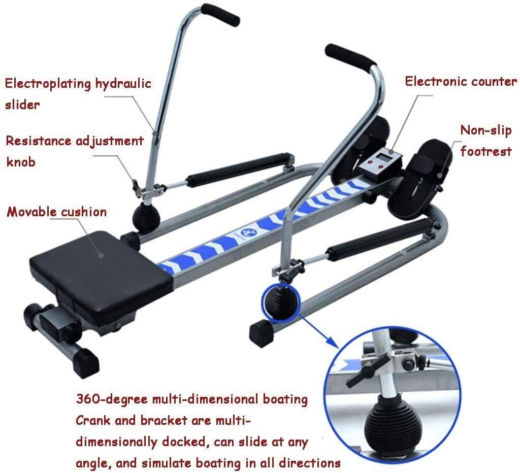 PZHANGZVH Rowing Machine Foldable Rower Commercial Silent Rowing Machine Indoor Hydraulic Rowing Machine Household Multi-Function Fitness Equipment