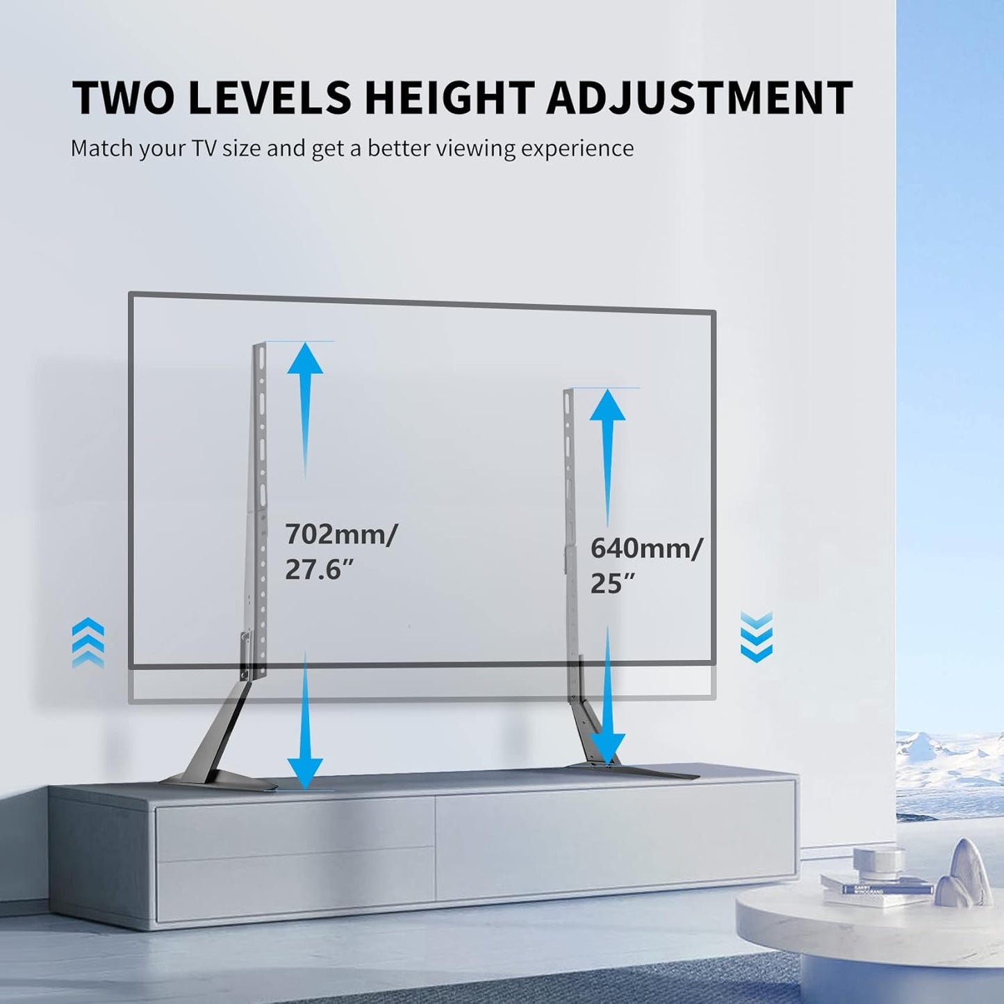 suptek 22-65 inches 800x400mm 110lbs Universal TV Stand Table Top Replacement TV Legs for LCD Flat&Curved Screen TV