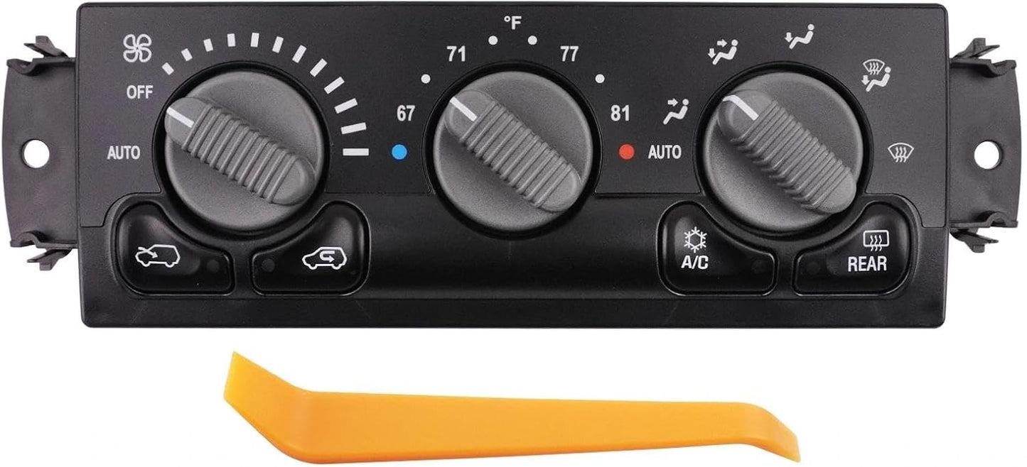 A/C Heater Climate Control Panel Compatible with Chevy Avalanche Silverado Suburban Tahoe with GMC Sierra and Yukon Temperature Control Module Replaces 599-215 15060162 12208020 15126603