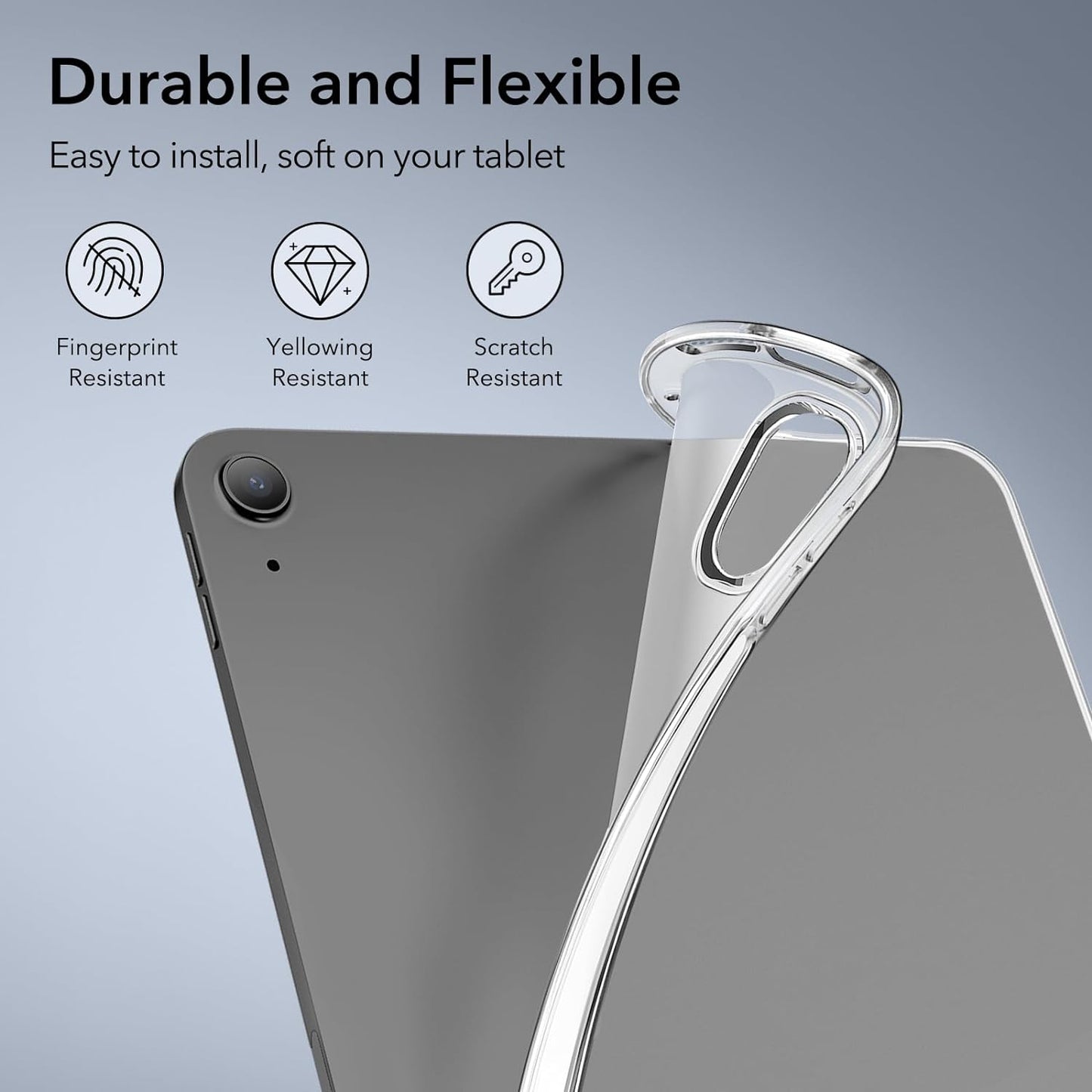ESR 11 Inch M4/M3/M2 (2026/2025/2024), 5th/4th Gen(2022/2020), for iPad Air Case iPad Air Slim&Light, Yellowing