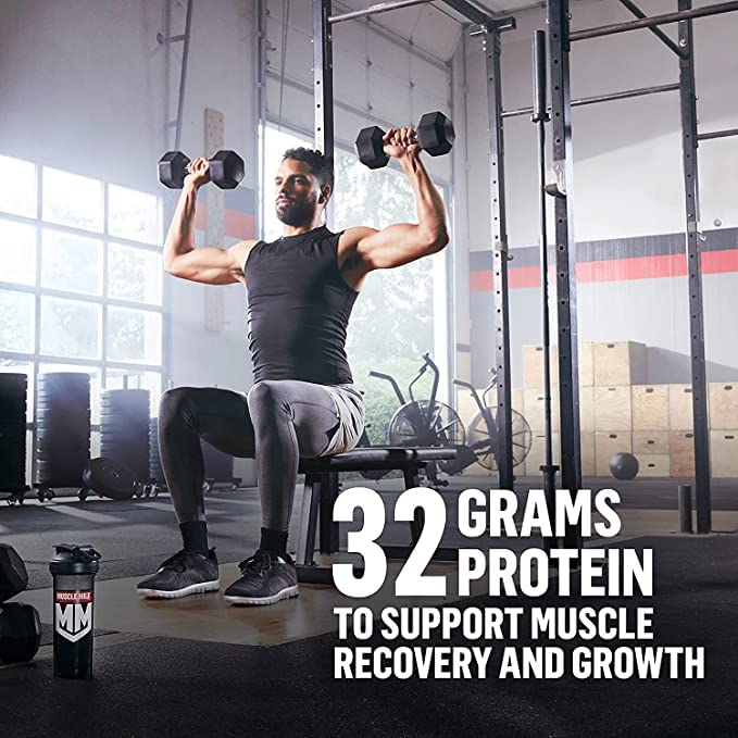 Muscle Milk Genuine Protein Powder, Chocolate, 1.93 Pounds, 13 Servings, 32g Protein, 2g Sugar, Calcium, Vitamins A, C & D, NSF Certified for Sport, Energizing Snack, Packaging May Vary
