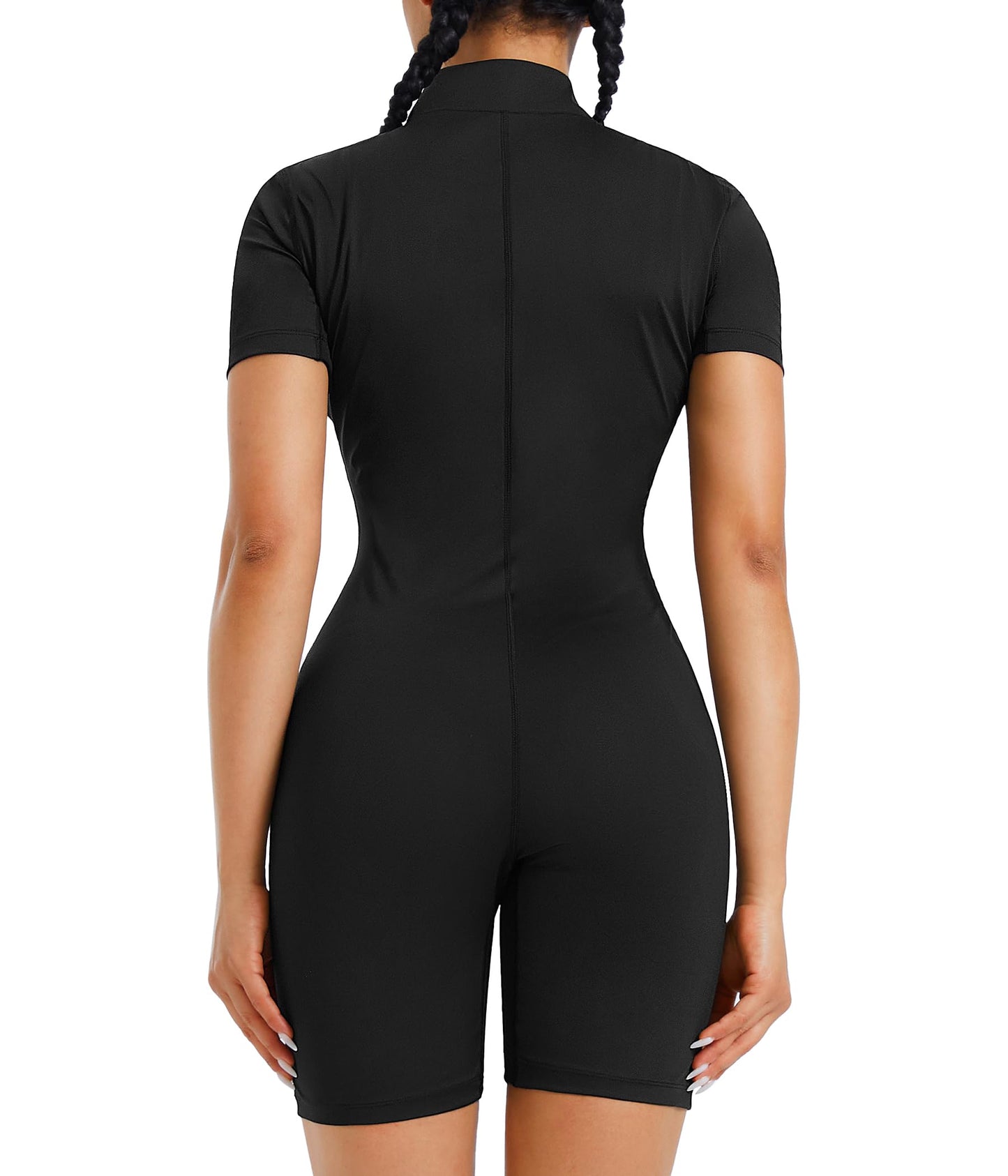 Junlan Sauna Suit for Women Full Body Jumpsuit Waist Trainers for Women Belly Fat Workout Sweat Suit(Black,X-Large)