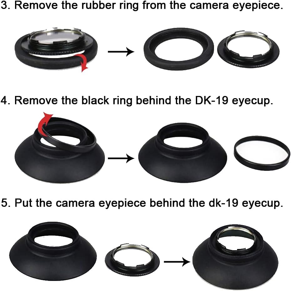 FANZR DK-19 D810 D810A D800 D800E D700 F6 D5 (2 Pack) Eyecup Eyepiece Viewfinder for Nikon Camera