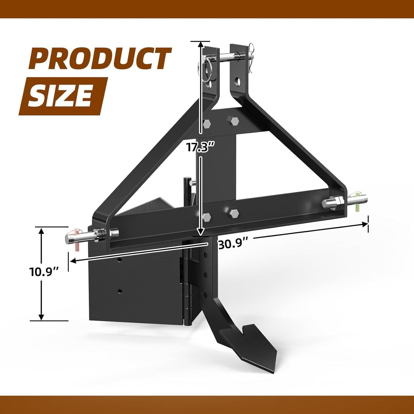 Garvee Middle Buster for Category 1, 3 Point Quick Hitch Tractors, Upgraded Heavy Duty Steel Furrows and Harvests Potatoes, Subsoiler for Garden and Farm Use, Black