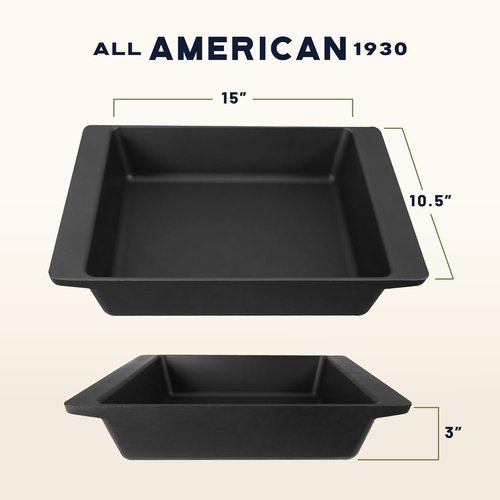 All American 1930 XL Bake Pan - Durable Ceramic Non-Stick Coating - Berry Blue - PFAS Free & Oven Safe