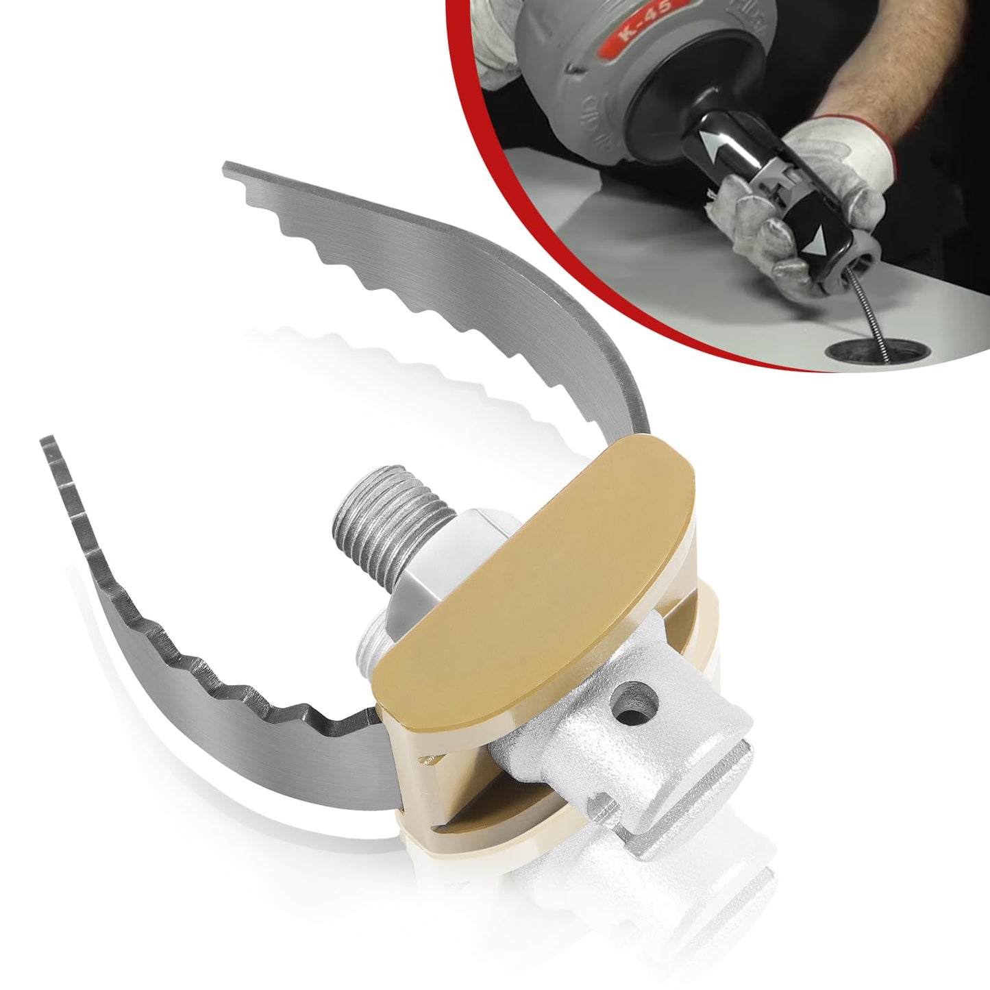 52812 T-230 2" Heavy Duty C-Cutter Drain Cleaning Auger for Ridgid Sectional Cables C-4 C-6 C-7 C-8 & C-9, Compatible with Drain Cleaning Machines K-40 K-45 K-50 K-3800