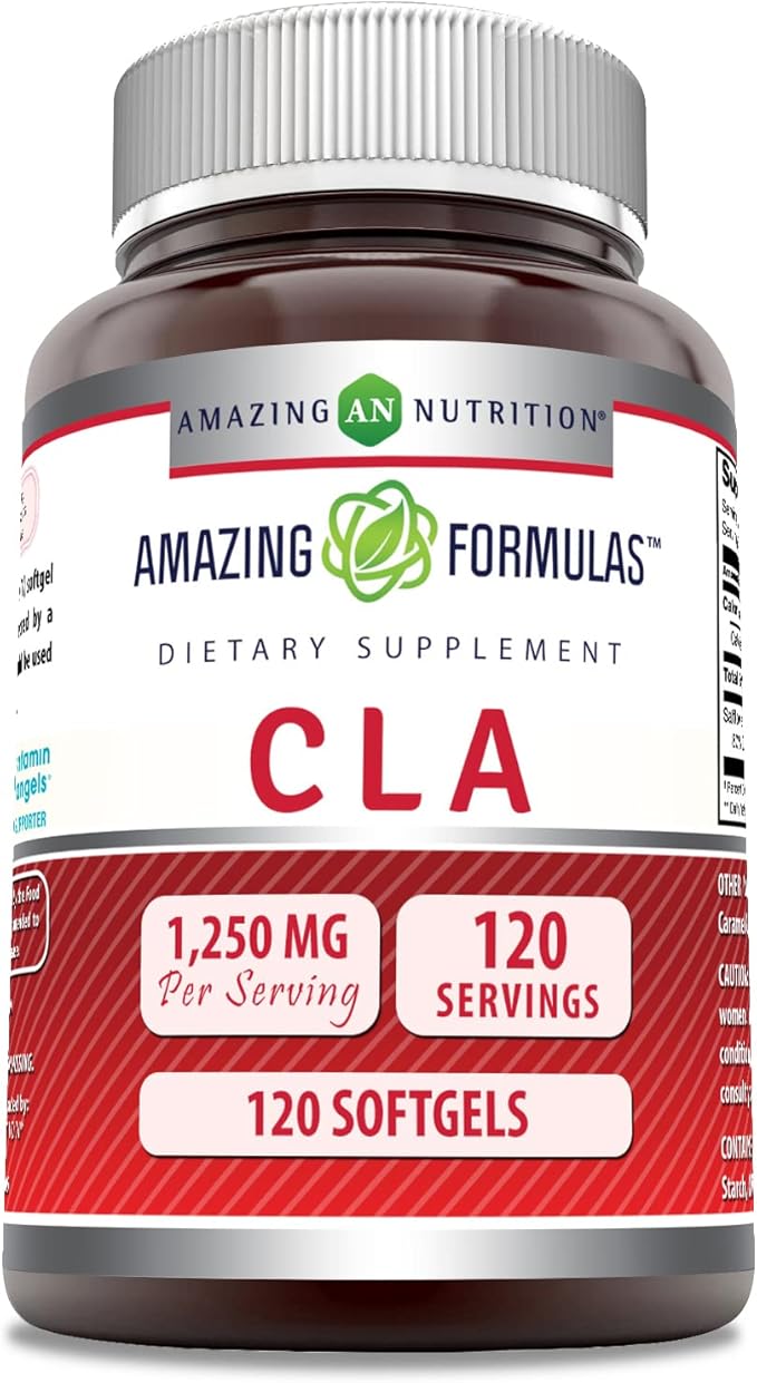 Amazing Formulas CLA (Conjugated Linoleic Acid) 1250 Mg | Softgels Supplement | Non-GMO | Gluten-Free | Made in USA (1 Pack | 120 Count)