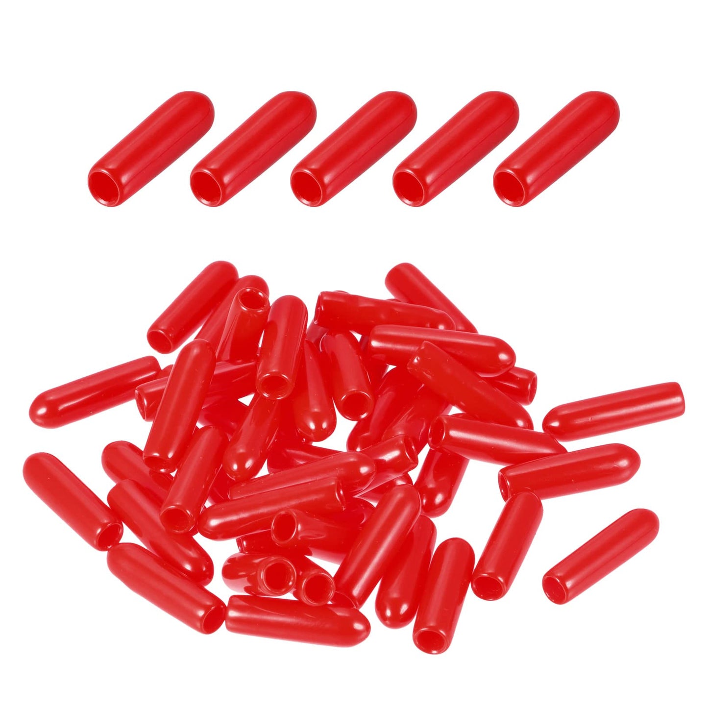 DMiotech 100 Pack 1/8" ID Red Screw Thread Protectors Rubber End Caps Bolt Covers for Screw Bolt Furniture Pipe
