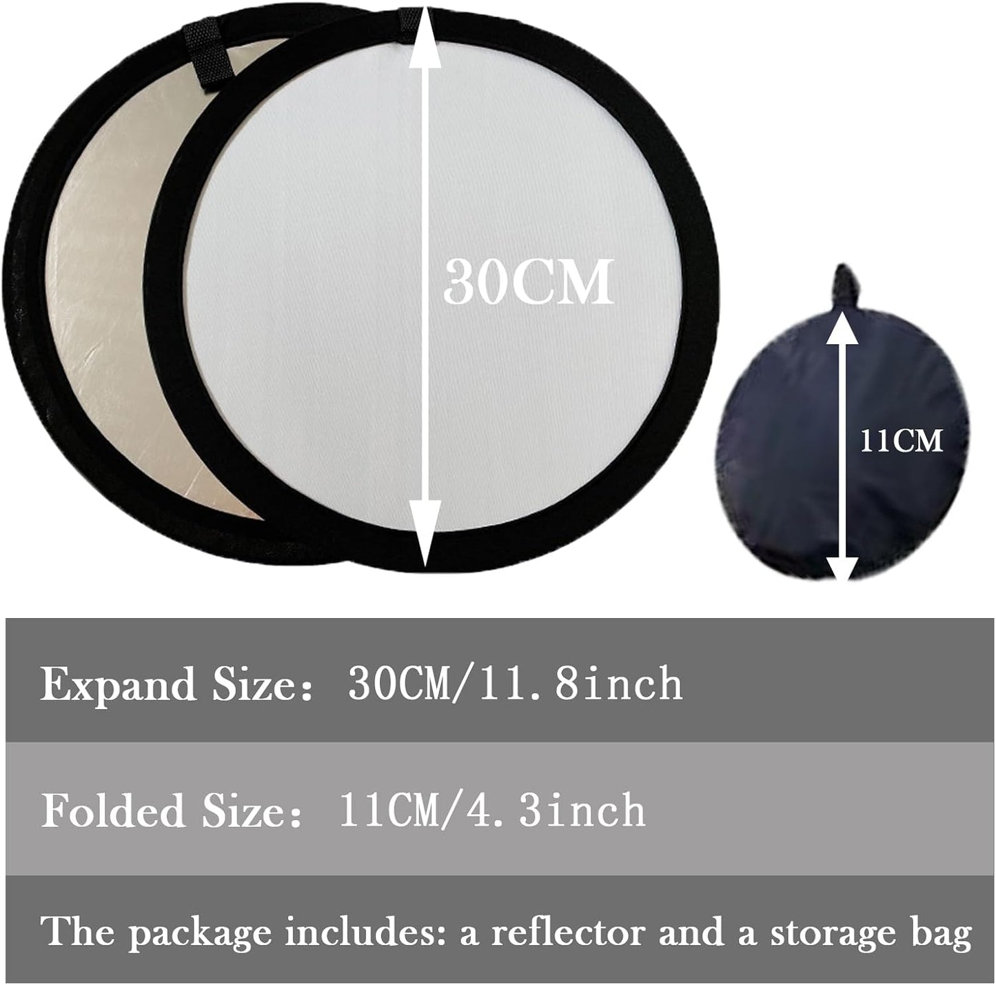 MEIYIFANG 2 1 30cm) in Lighting Reflectors Portable Collapsible Round Light Reflector Water-Resistant Photography