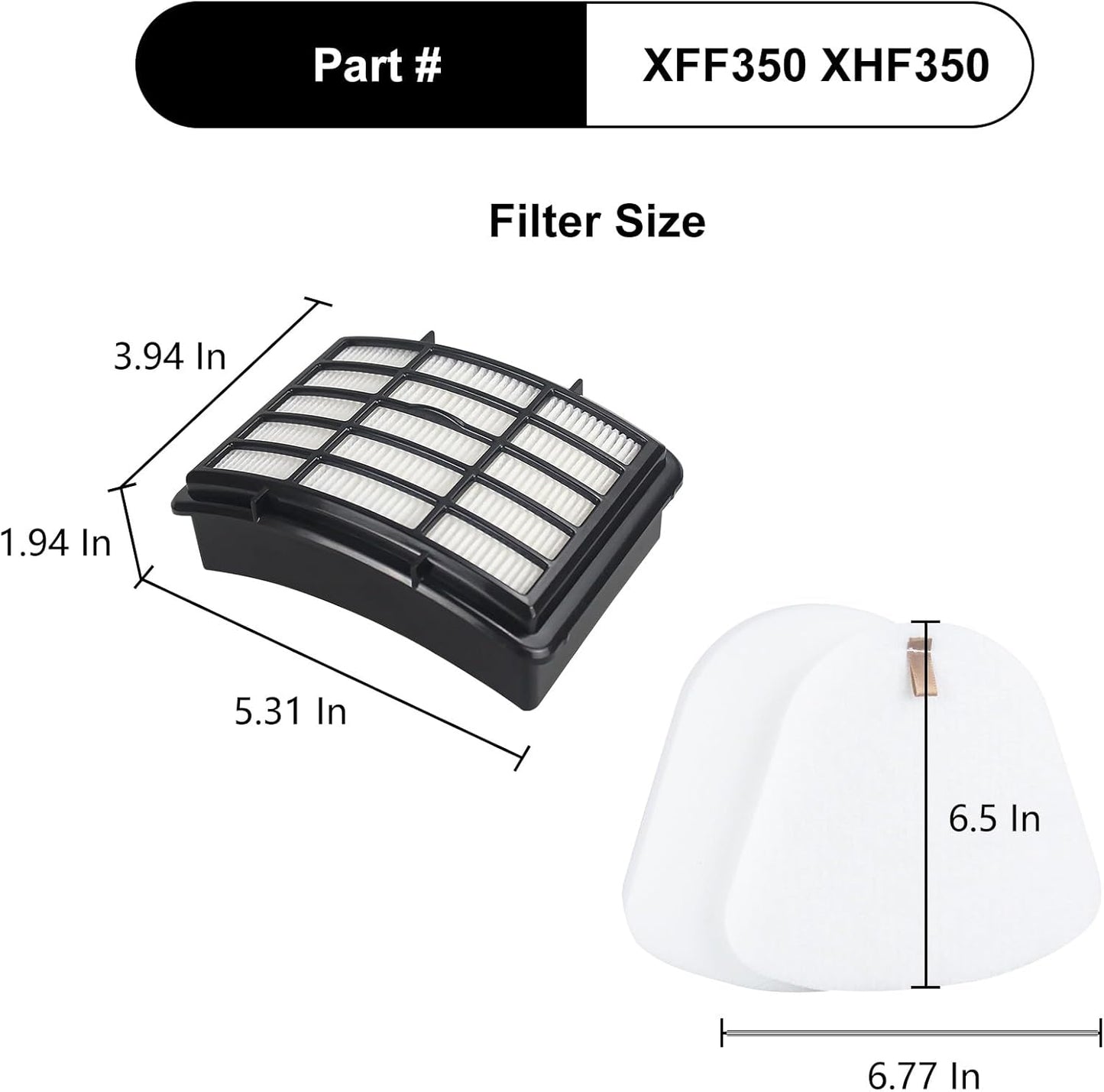 Shark Replacement Filter - HEPA & Pre-Felt Filters for NV360 Navigator Lift-Away Vacuum | 3-Pack