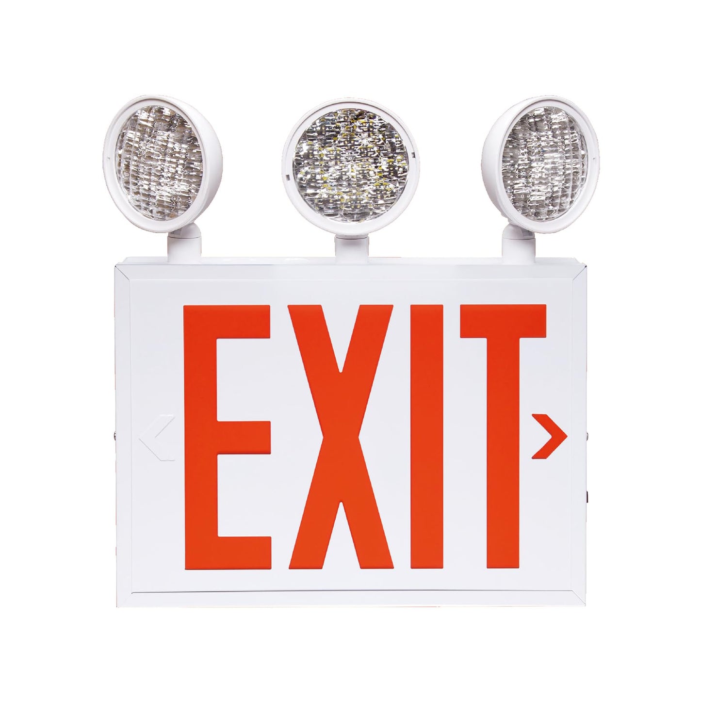 TANLUX New York Approved Emergency Exit Sign, Red Exit Signs with Emergency Lights, Hardwired with Battery Backup, AC 120/277V, Single and Double Faces, Two or Three Heads Optional