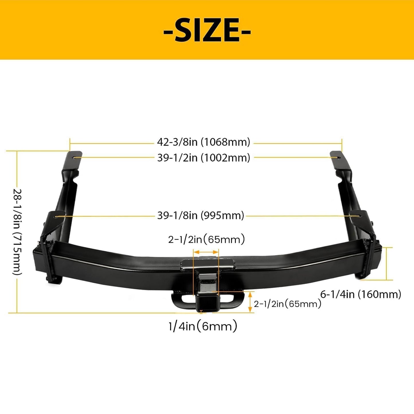 ECOTRIC Class 5 Trailer Tow Hitch W/2-Inch Receiver Compatible with Chevrolet Silverado GMC Sierra 2500HD 3500HD 2001-2010 Replacement for 41944