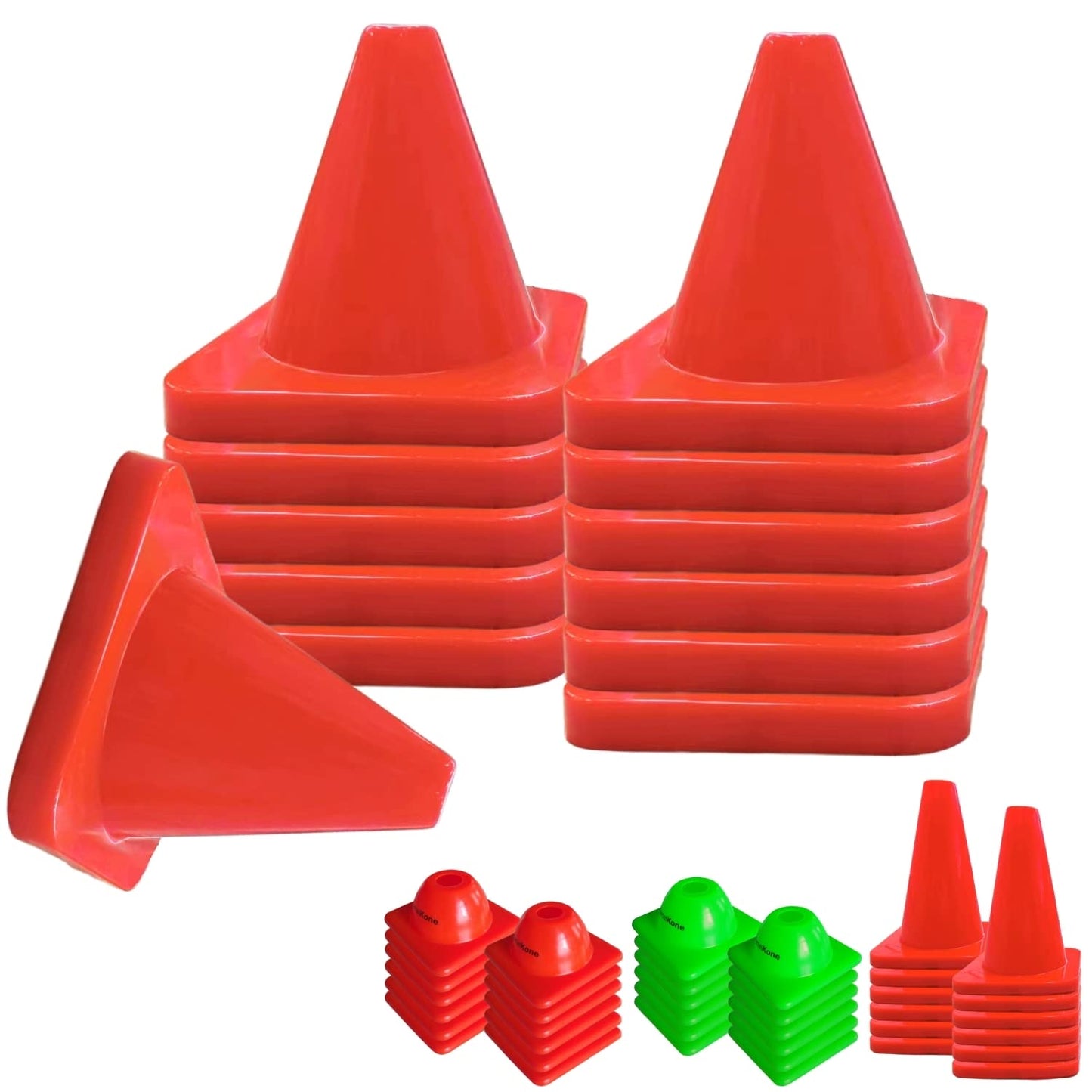 Versatyle 6in Heavy Duty Agility Training Cones for Soccer, Football, Basketball & Sports Drills, Flexible Motorcycle & Traffic Training Cones, Durable, Versatile, High Visibility (Set of 12, Orange)