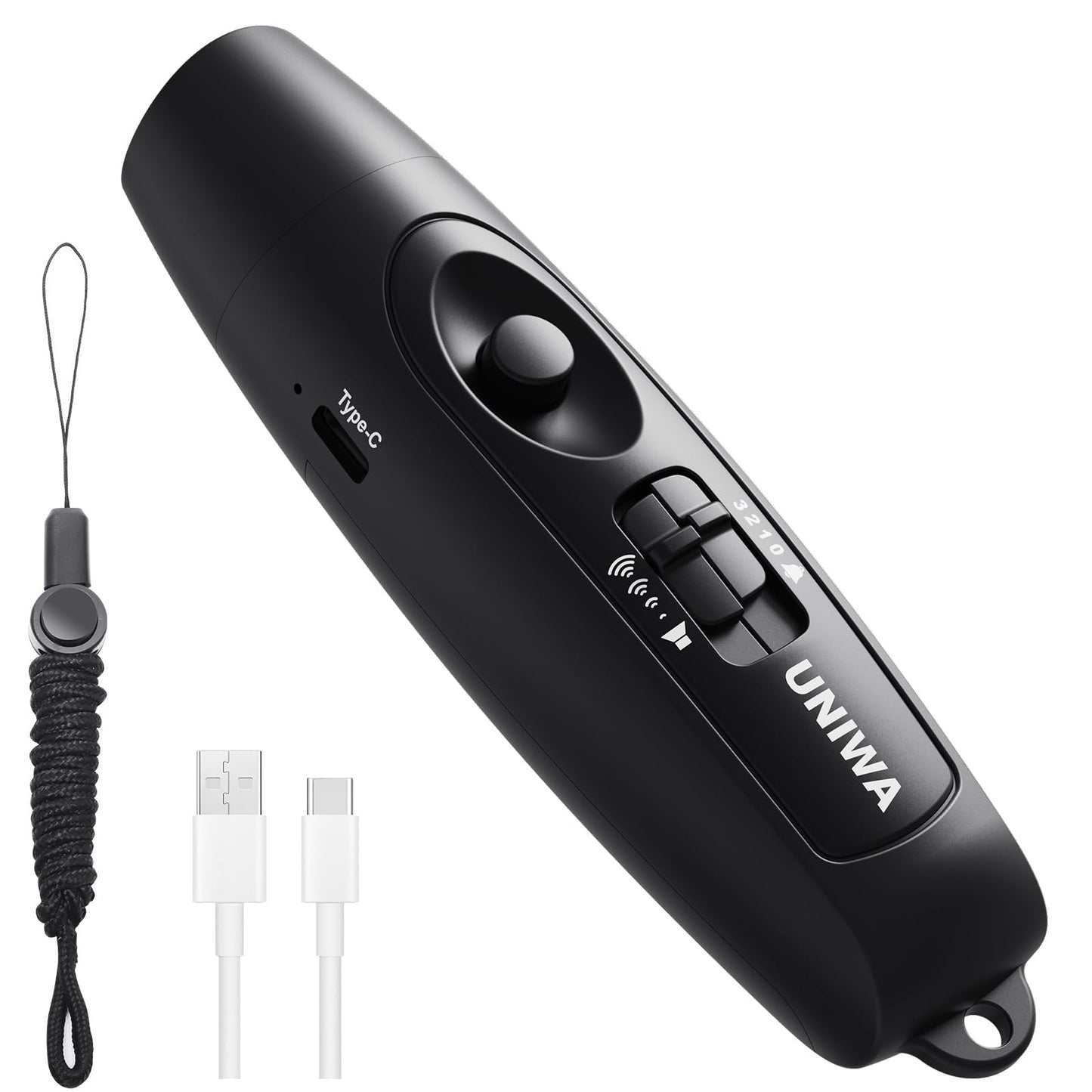 UNIWA Electronic Whistle with USB Charging, 3 Tone & 3 High Volume Hand Emergency Whistle for Referee Coaches Teacher, Outdoor Sport Game Camping Safety Electric Whistle with Lanyard - Black
