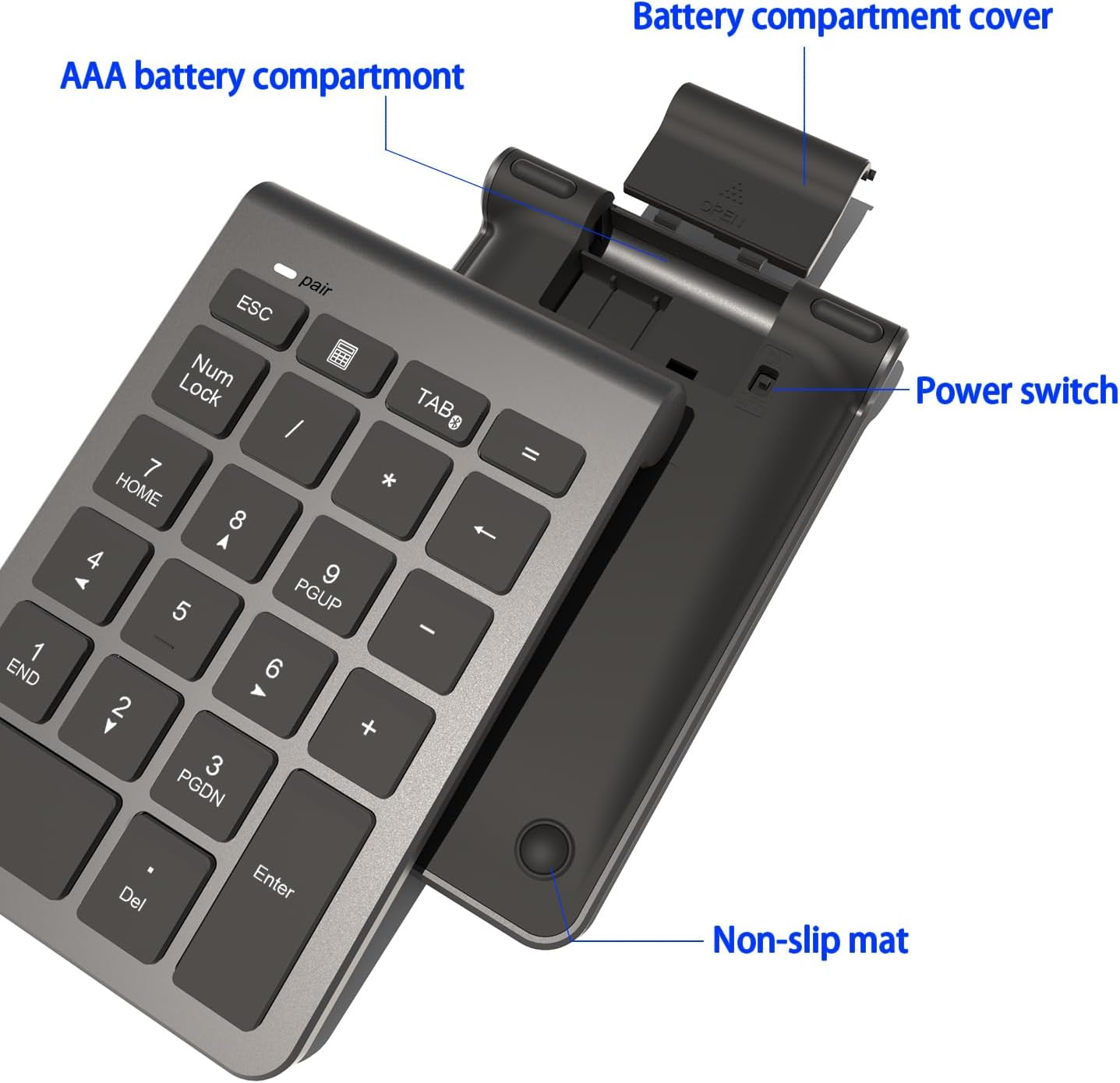 Rytaki Pro 22 33ft Bluetooth Number Pad, Wireless Numeric Keypad with Keys - Portable Numpad