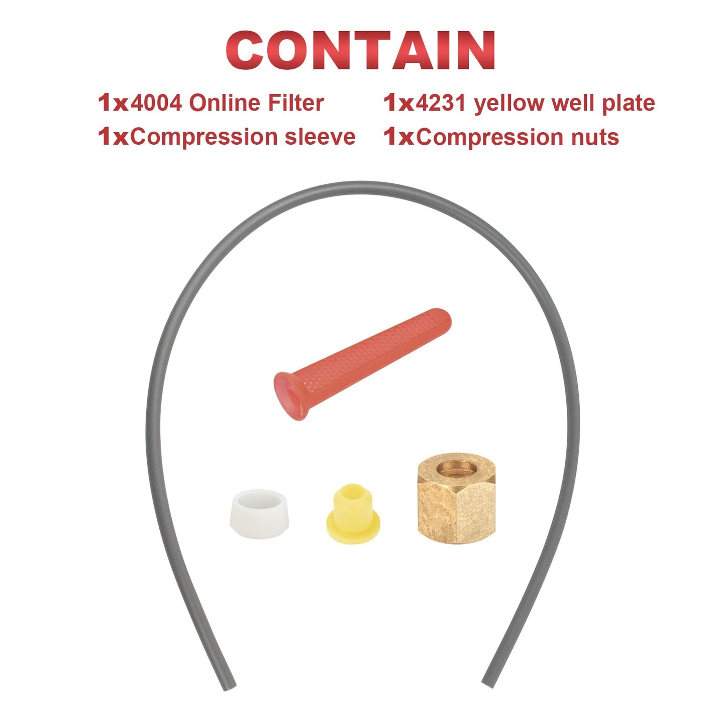 TNITRIB for Aprilaire 600 Humidifier Assembly-Feed Tube with Compression Sleeve and Nut (4335)&Included in-Line Strainer (4004)、Yellow Orifice (4231)