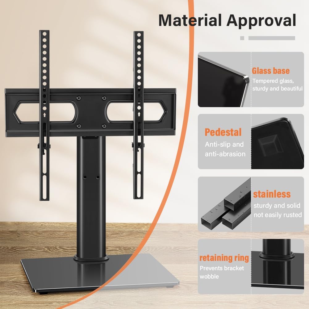KKTONER 27 65 inch 400mm 77LBs Universal TV Stand Table Top TV Stand for to Height Adjustable TV Stand Mount