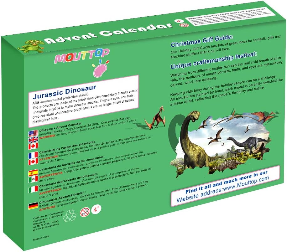 Realistic Dinosaur Figurine Advent Calendar 2025 - 24-Day Countdown Christmas Gift for Kids