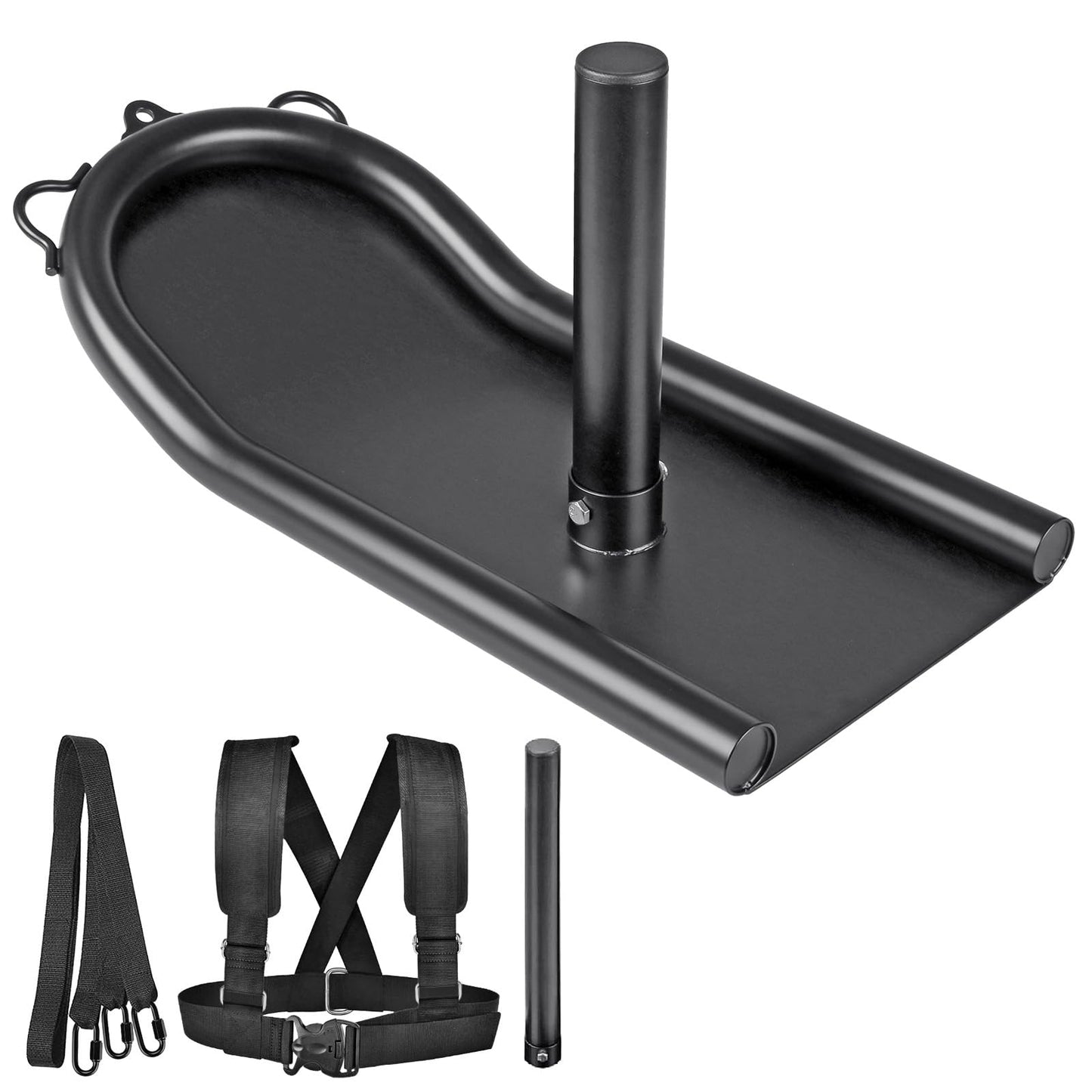 Kipika Weight Sled, Workout Sled, Fitness Strength Training Sled, Speed Training Sled for Athletic Exercise, Speed Improvement, Easily Through Obstacles, Suitable for 1" & 2" Weight Plate (B- Black)